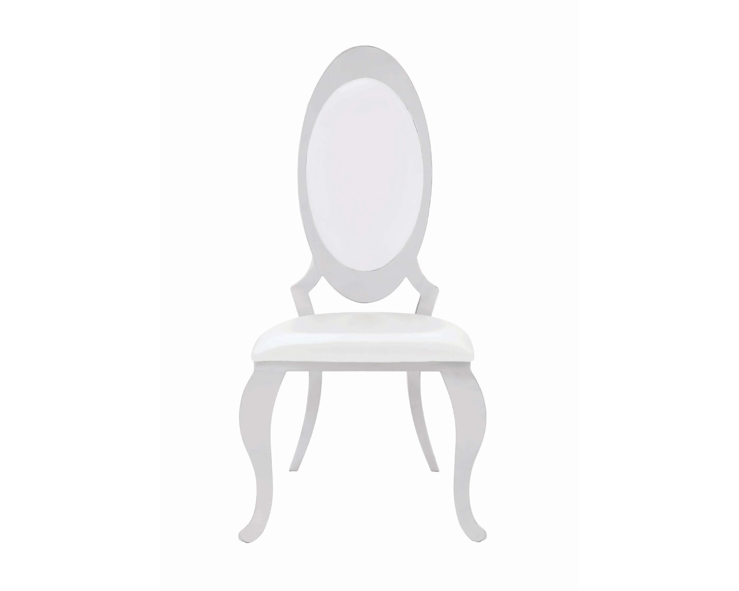 Antoine Oval Back Side Chairs Cream Chrome (Set of 2) - Image 2
