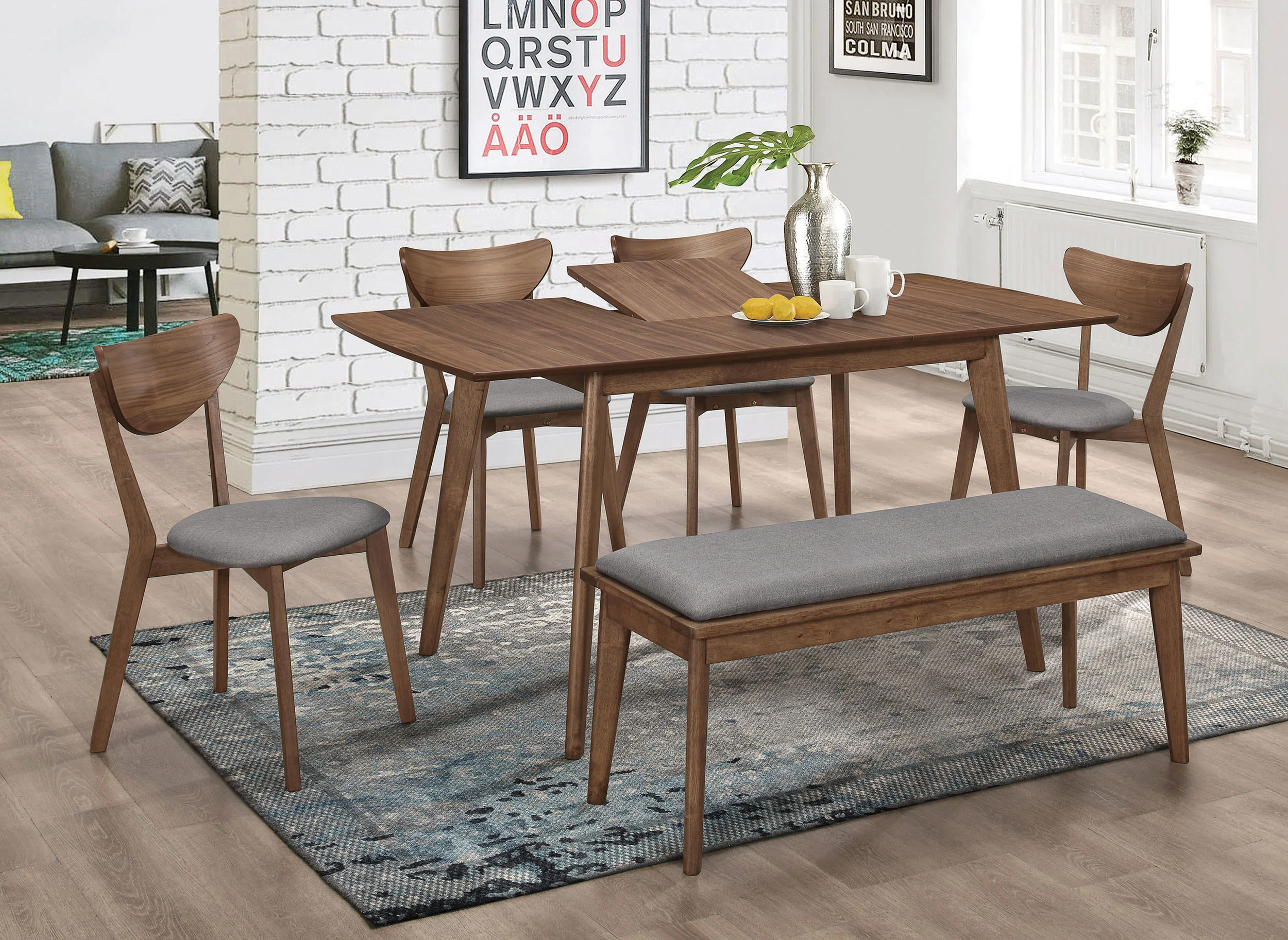 Alfredo Brown Butterfly Leaf Dining Room Set - Image 2