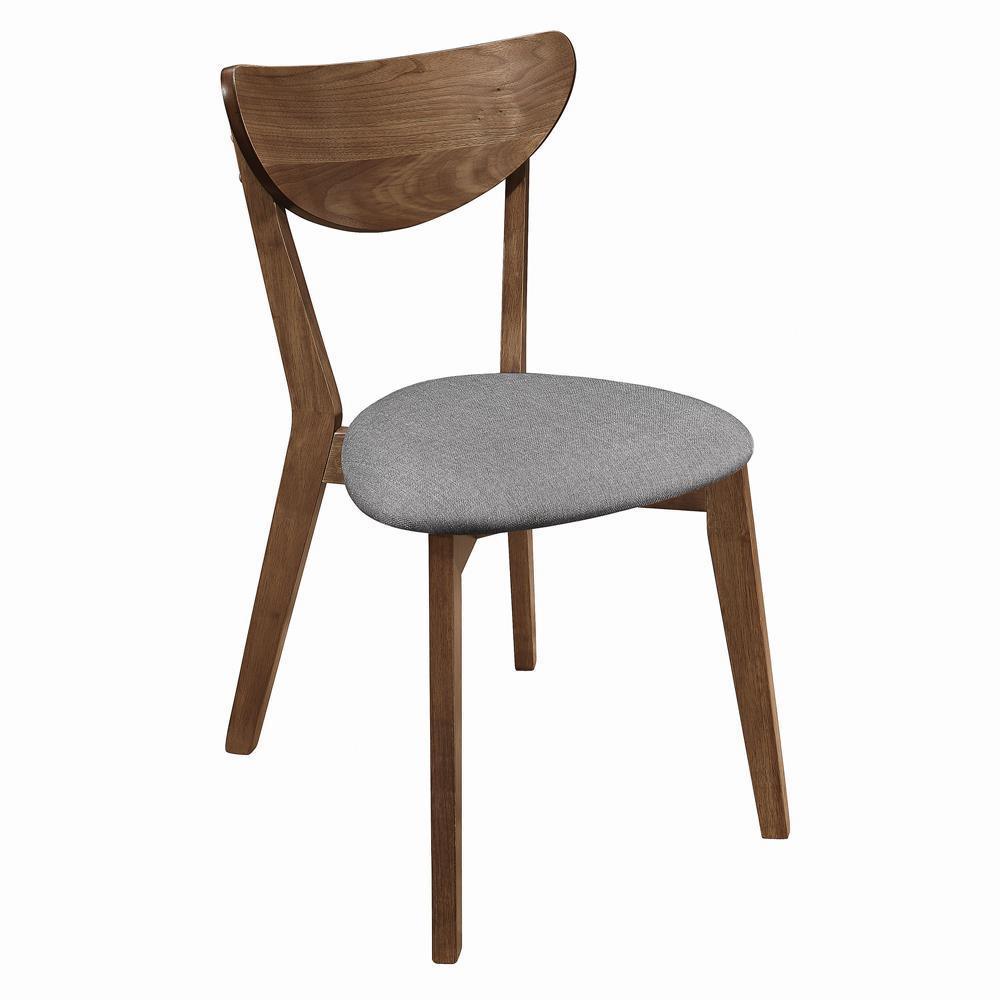 Alfredo Upholstered Dining Chairs Gray Natural Walnut (Set of 2)
