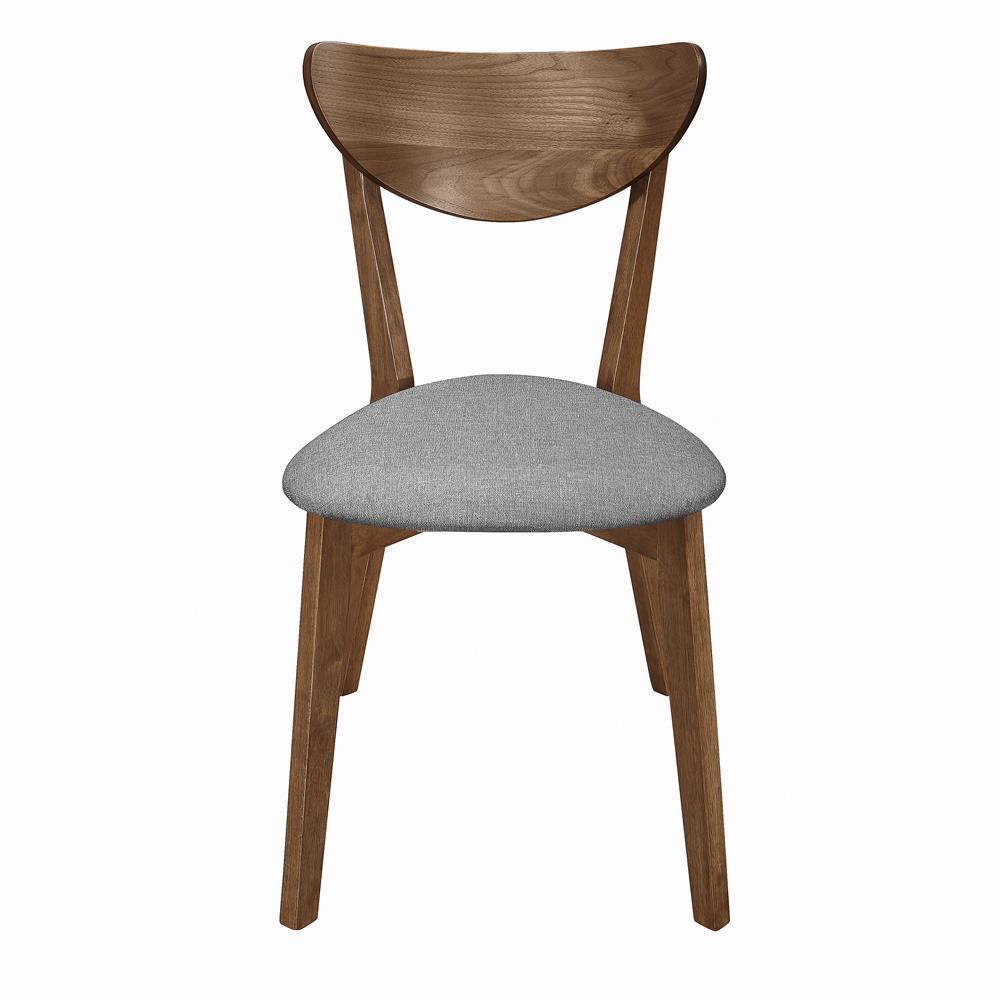 Alfredo Upholstered Dining Chairs Gray Natural Walnut (Set of 2) - Image 2