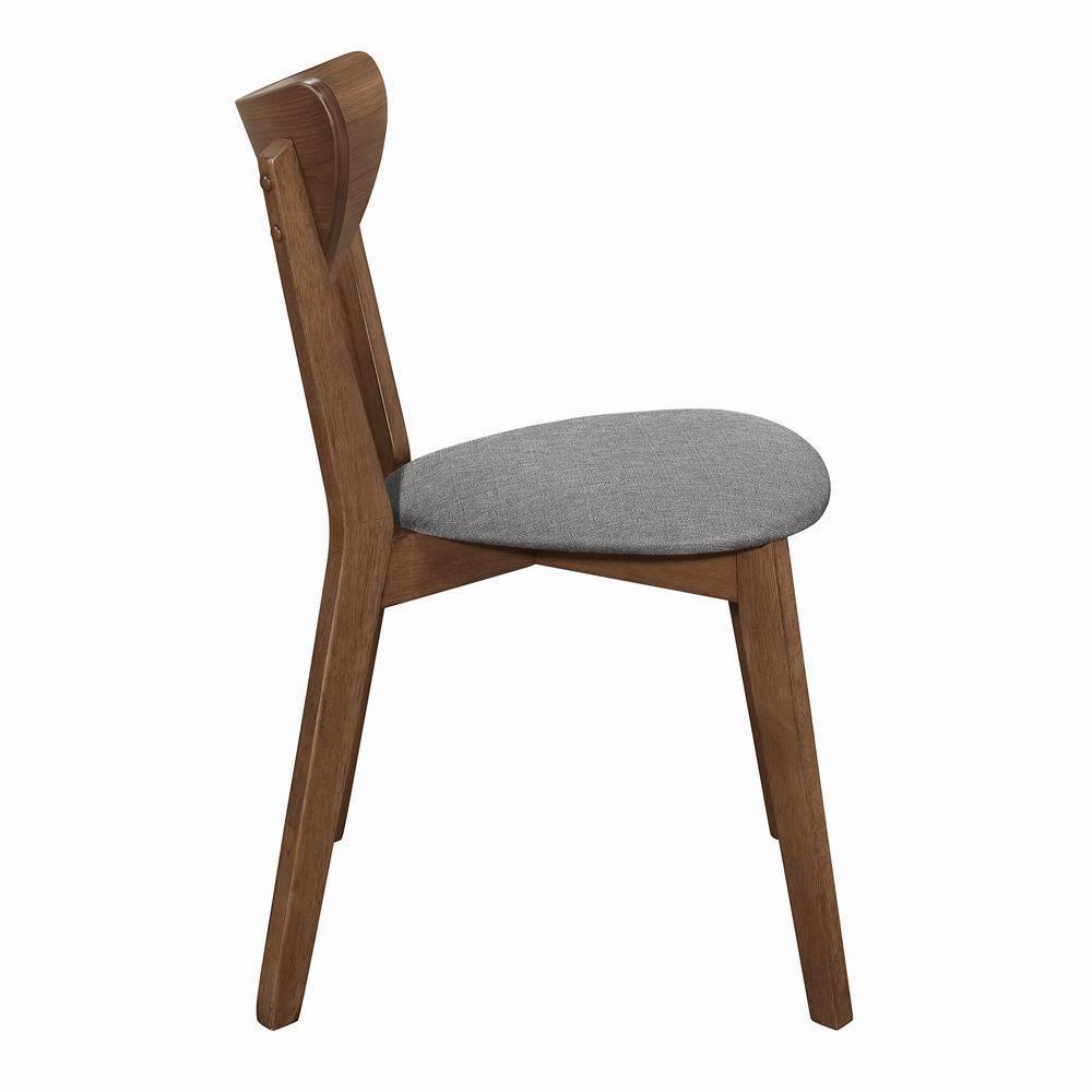 Alfredo Upholstered Dining Chairs Gray Natural Walnut (Set of 2) - Image 3