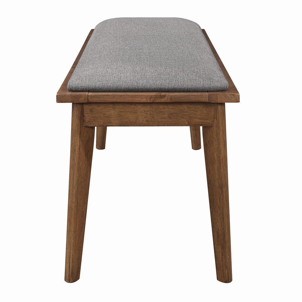 Alfredo Upholstered Dining Bench Gray Natural Walnut - Image 3