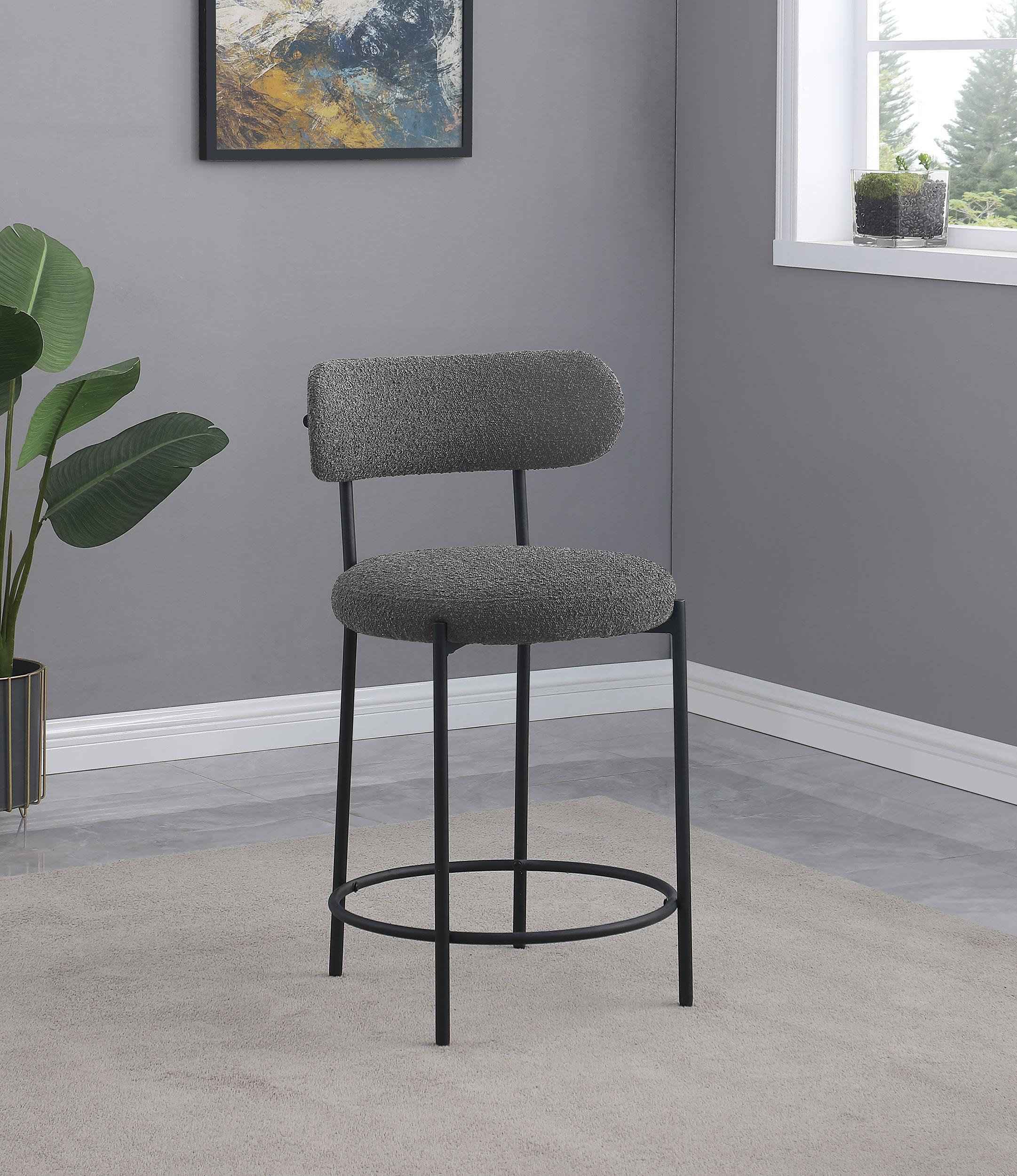 Viola Boucle Upholstered Counter Chair Gray (Set of 2) - Image 2