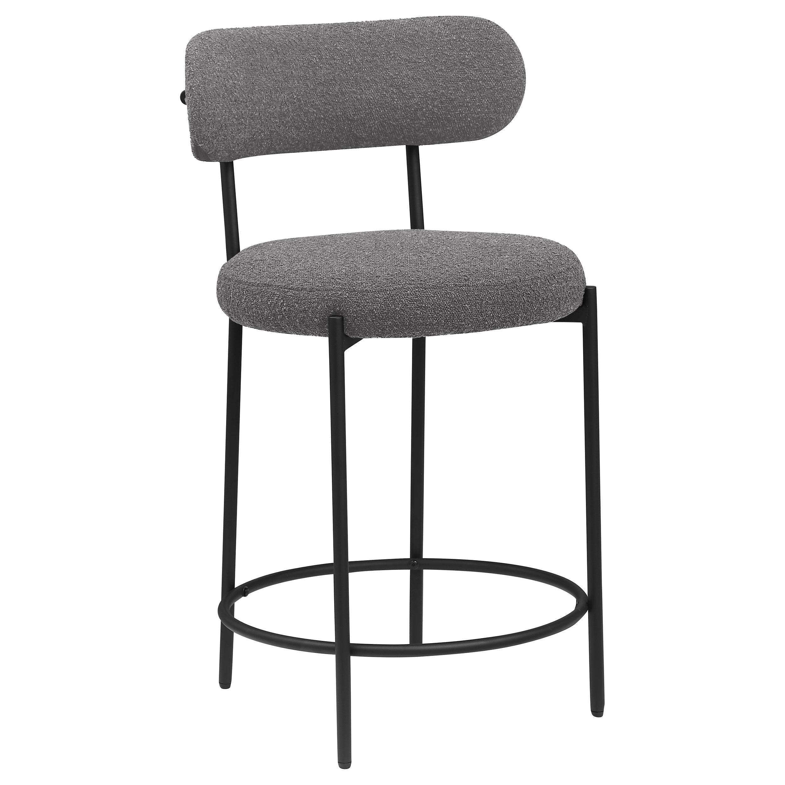 Viola Boucle Upholstered Counter Chair Gray (Set of 2) - Image 3