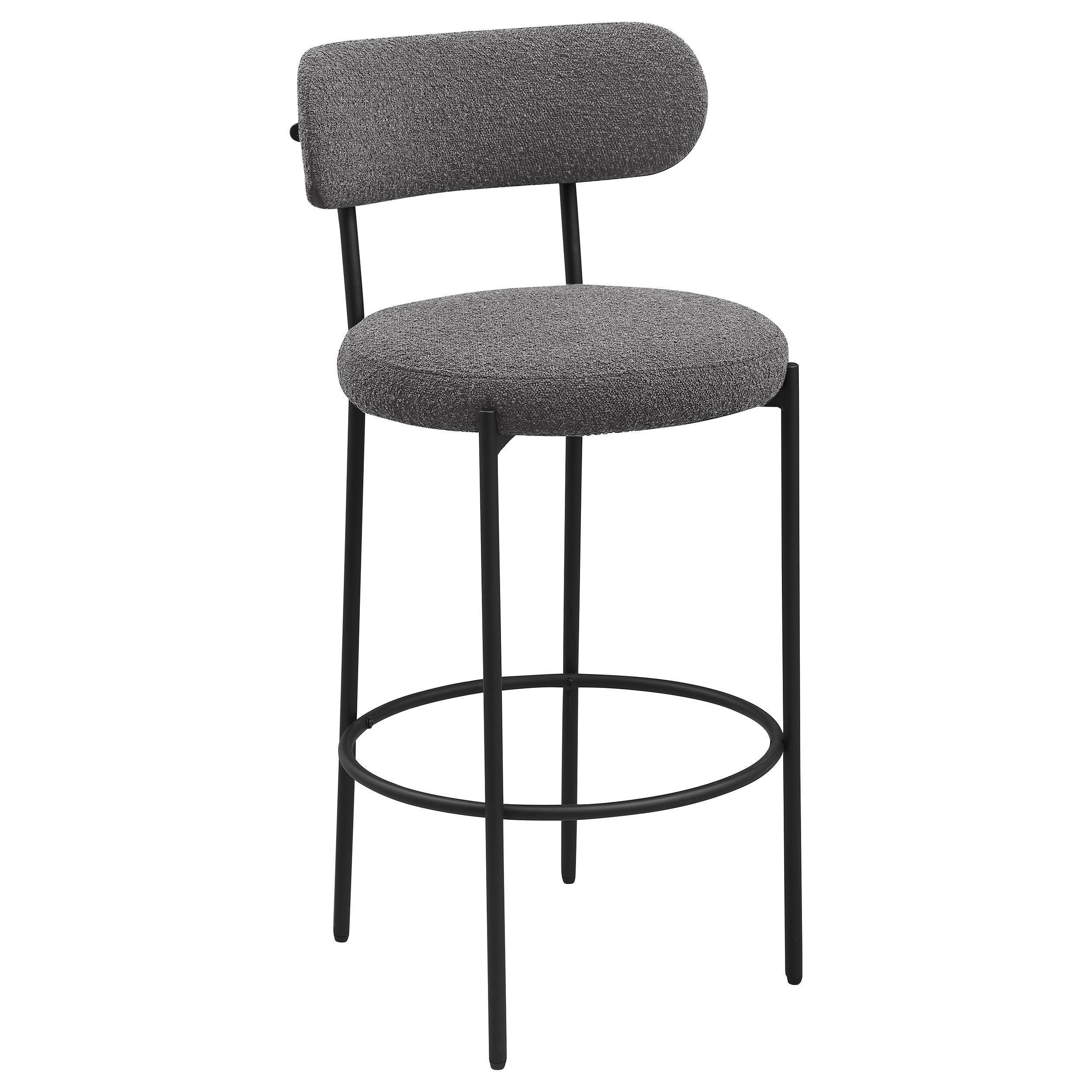 Viola Boucle Upholstered Bar Chair Gray (Set of 2) - Image 3