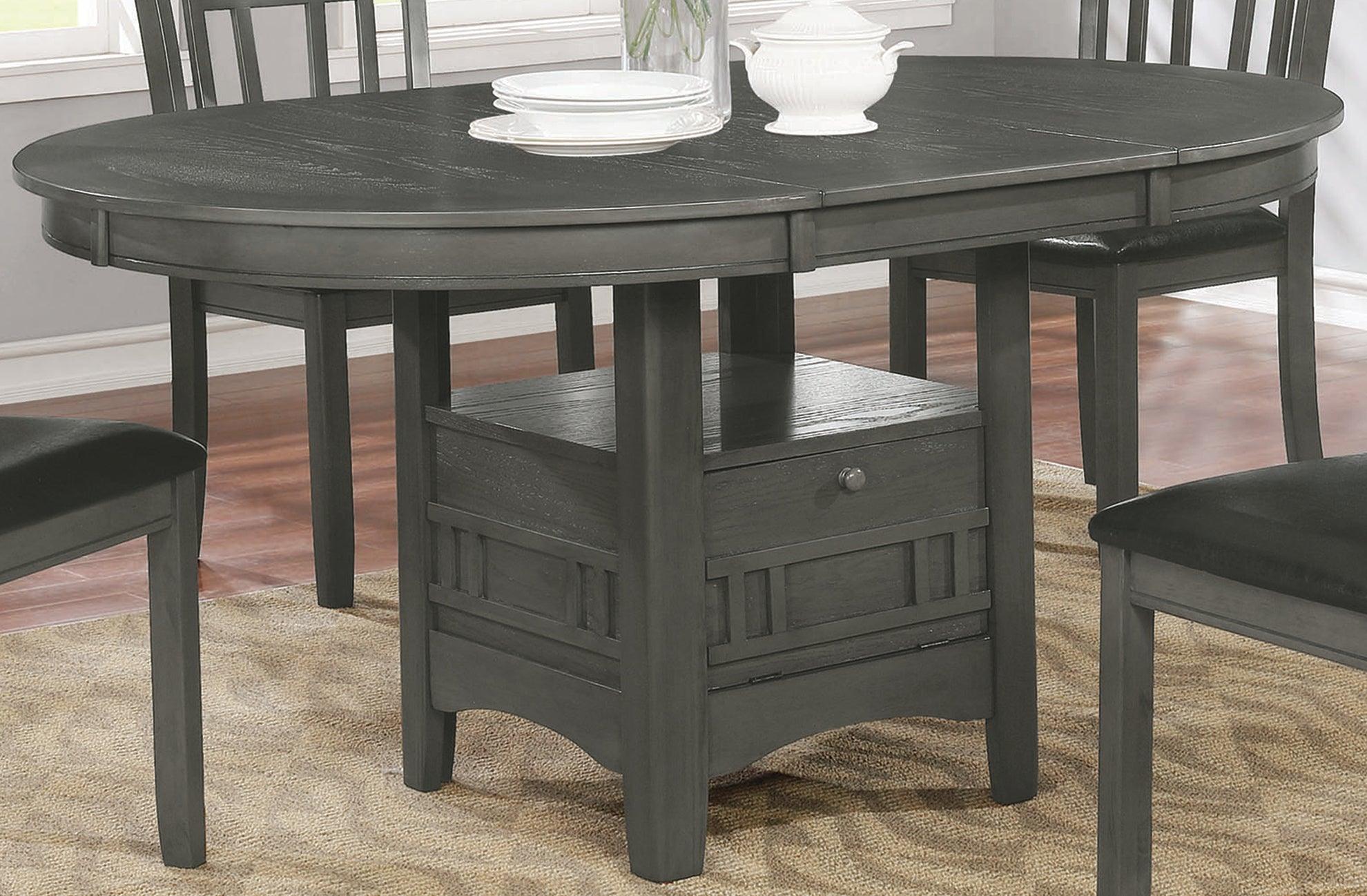 Lavon Medium Gray Storage Oval Dining Room Set - Image 2