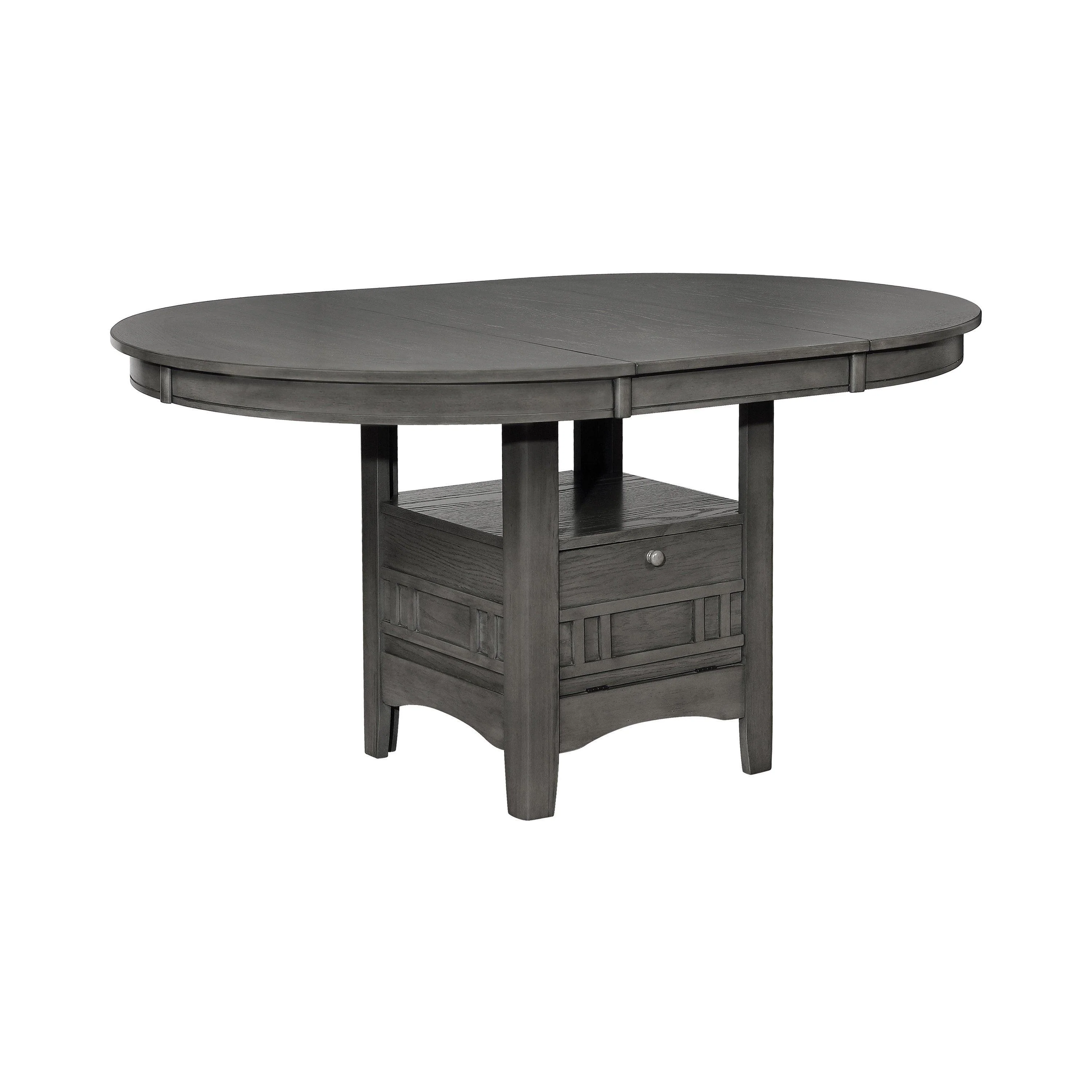 Lavon Medium Gray Storage Oval Dining Room Set - Image 3