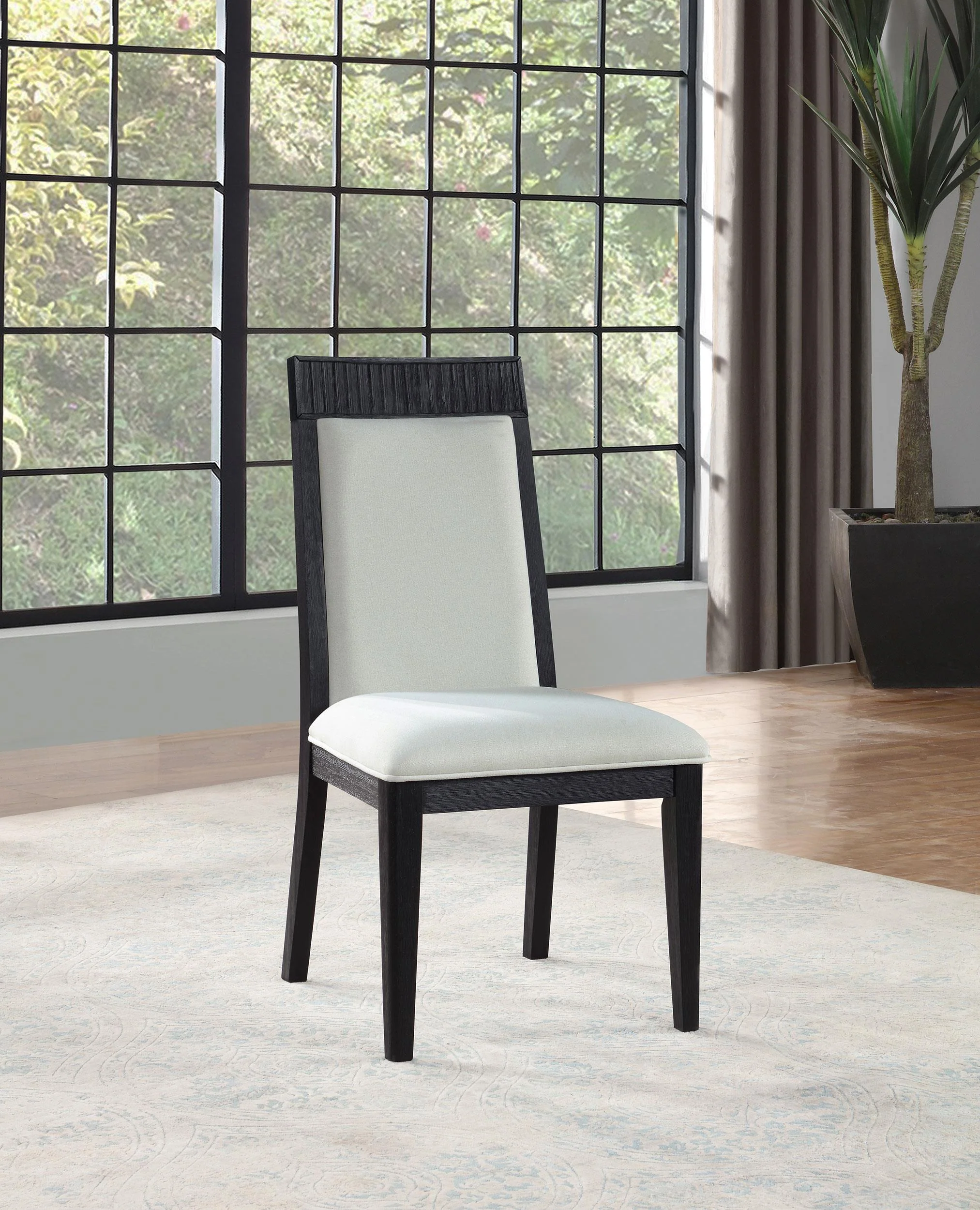 Brookmead Dining Side Chair Ivory and Black (Set of 2) - Image 2