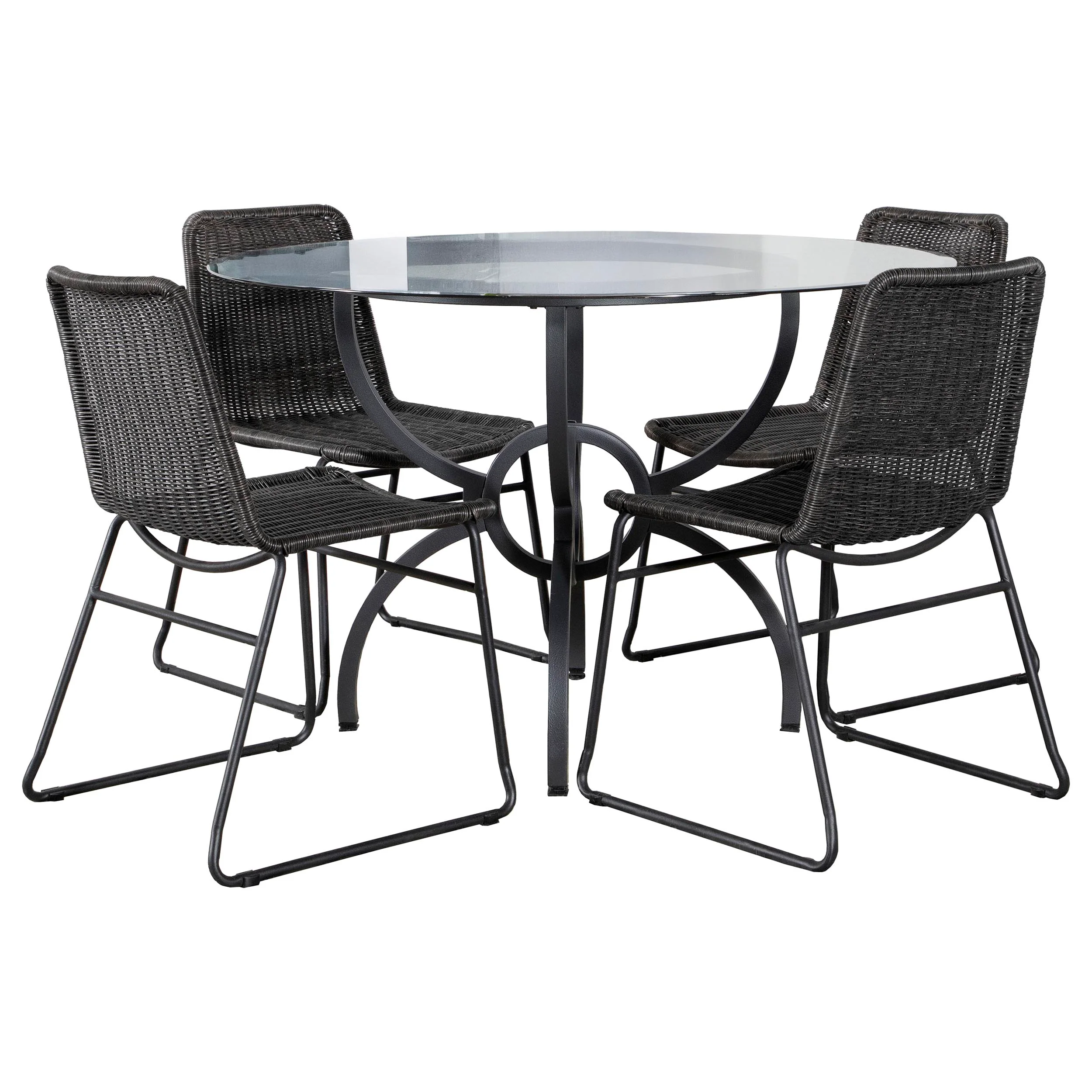 Aviano Gunmetal Round Glass Top Dining Room Set - Image 2