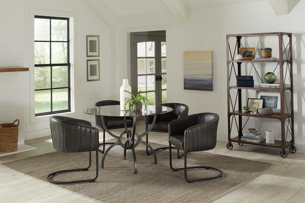Aviano Base Gunmetal Circular Dining Room Set - Image 1