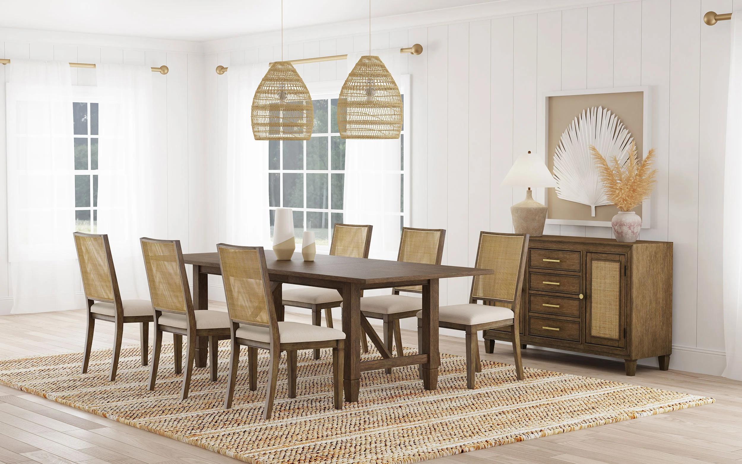 Matisse Light Brown Rectangular Dining Room Set - Image 2