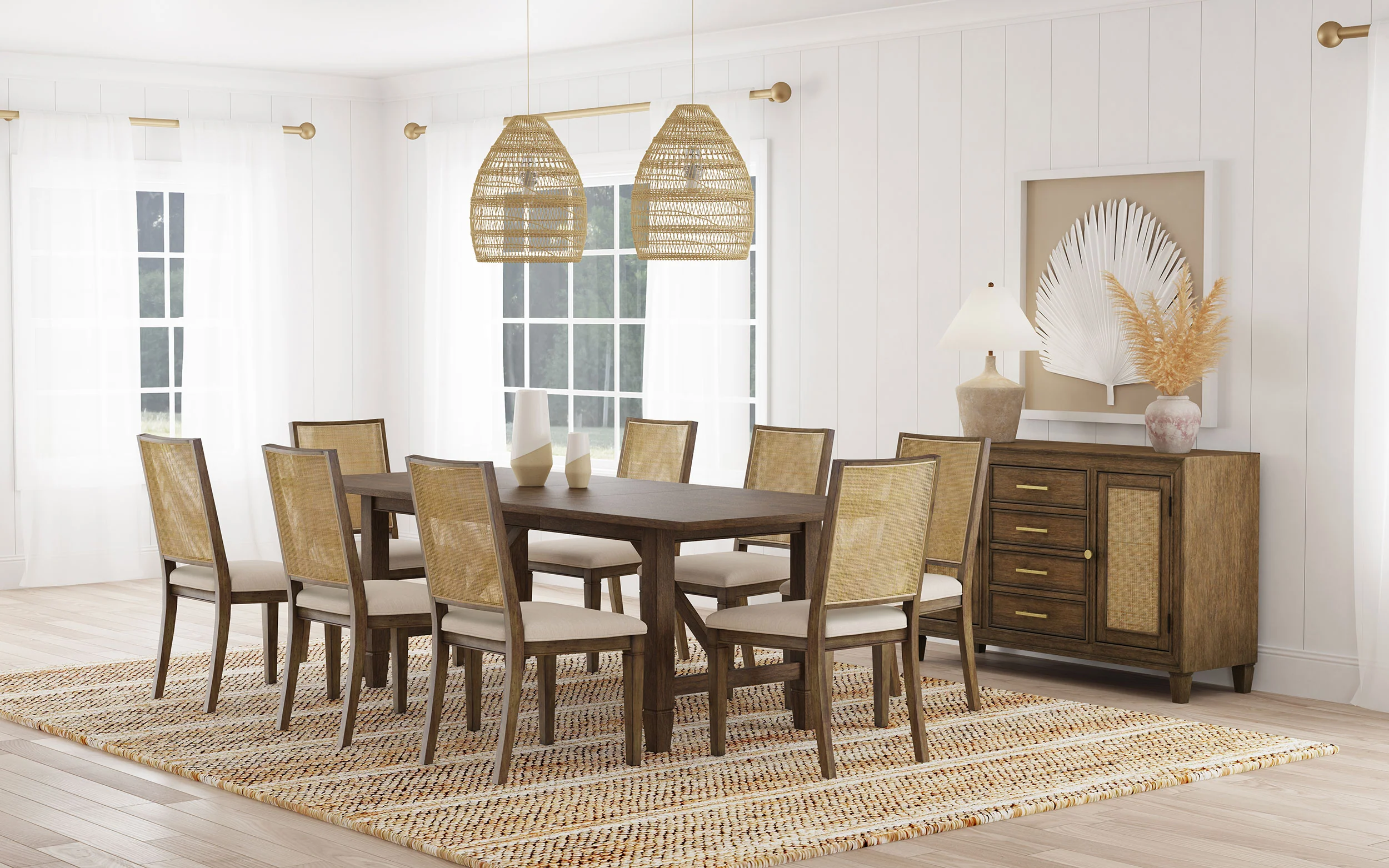 Matisse Light Brown Rectangular Dining Room Set - Image 3