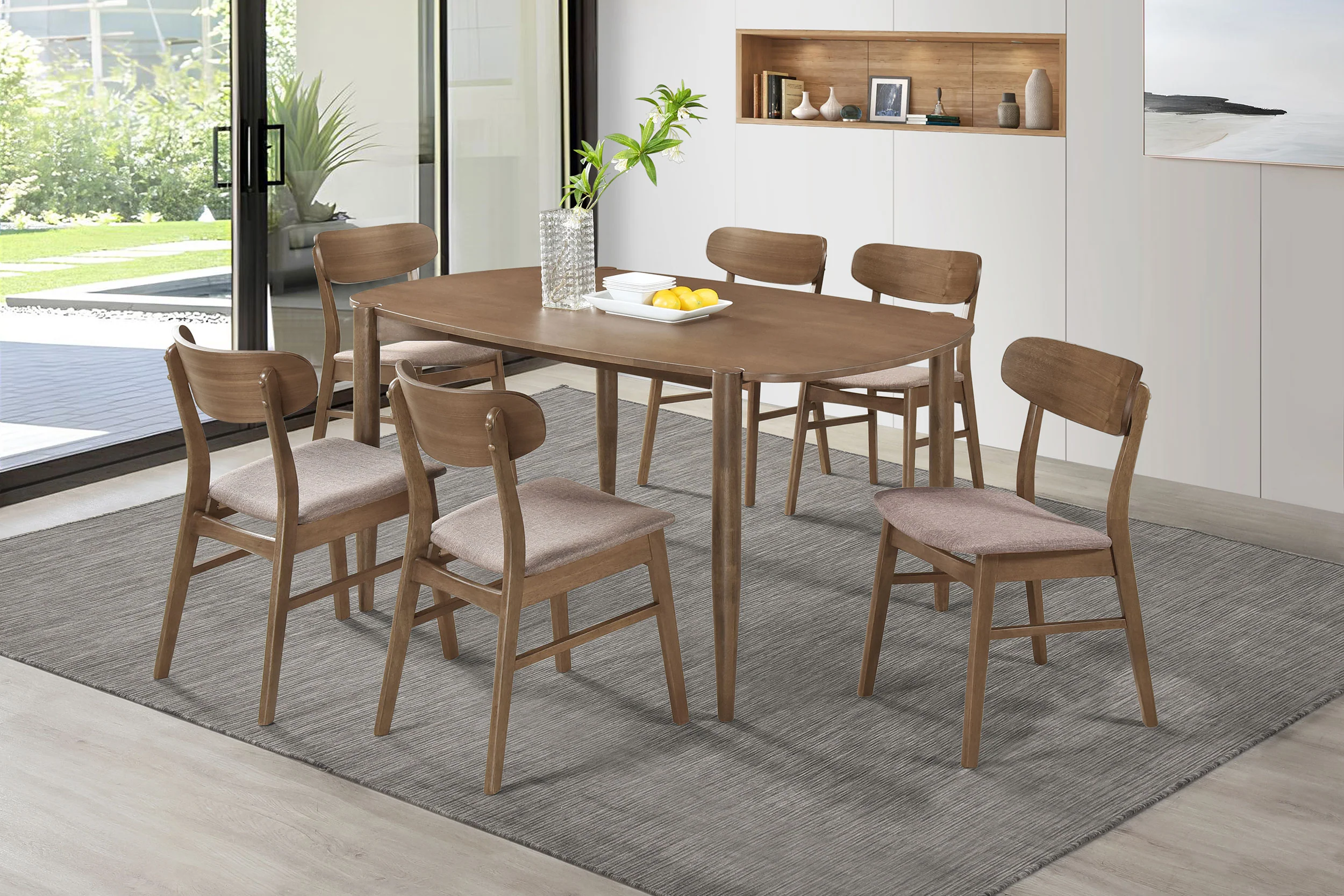 Dortch Walnut Oval Solid Wood Dining Room Set - Image 2