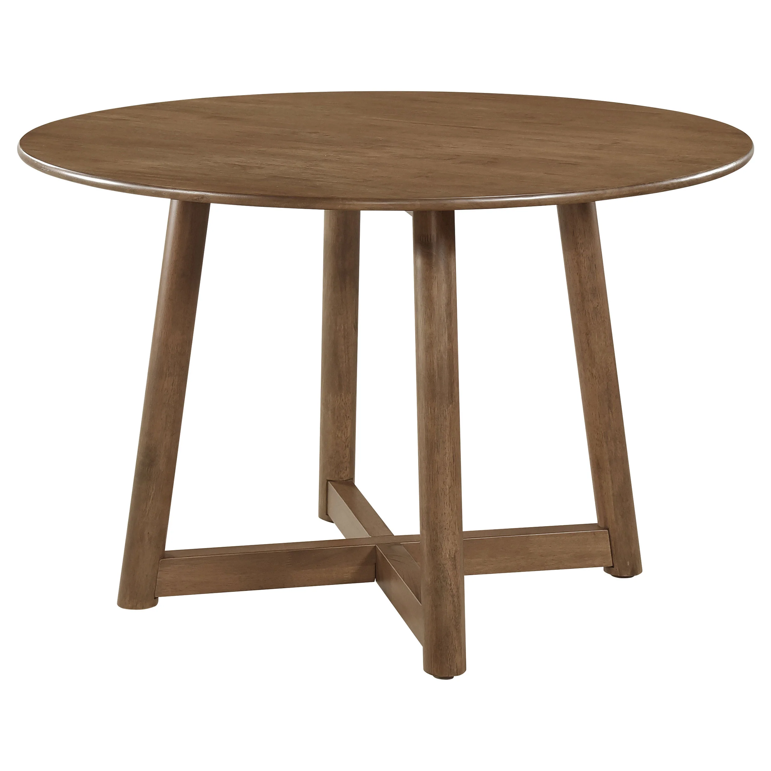 Dinah Walnut Round Solid Wood Dining Room Set - Image 3