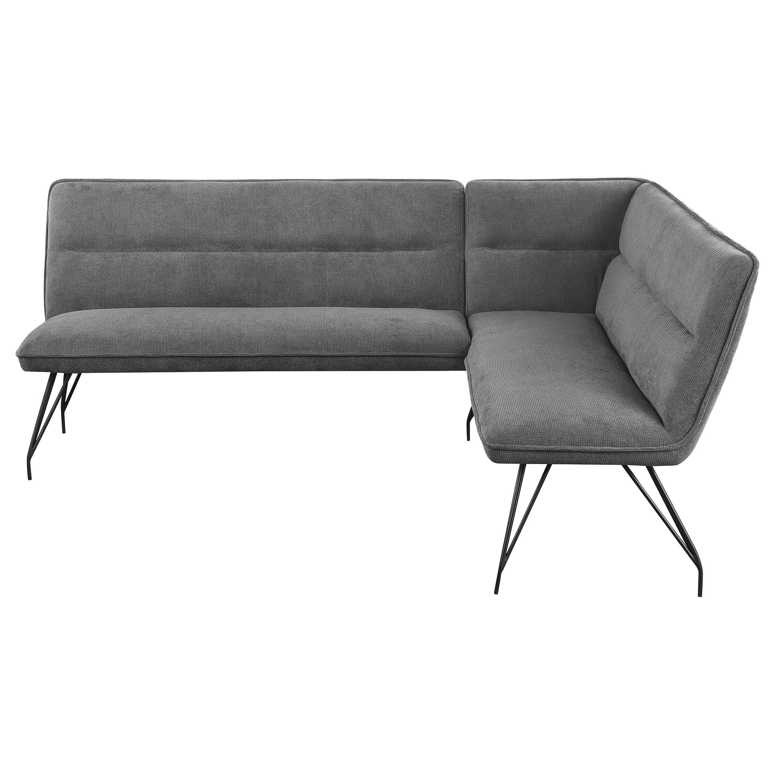 Dodson Fabric Upholstered L shaped Nook Dining Bench Grey - Image 3