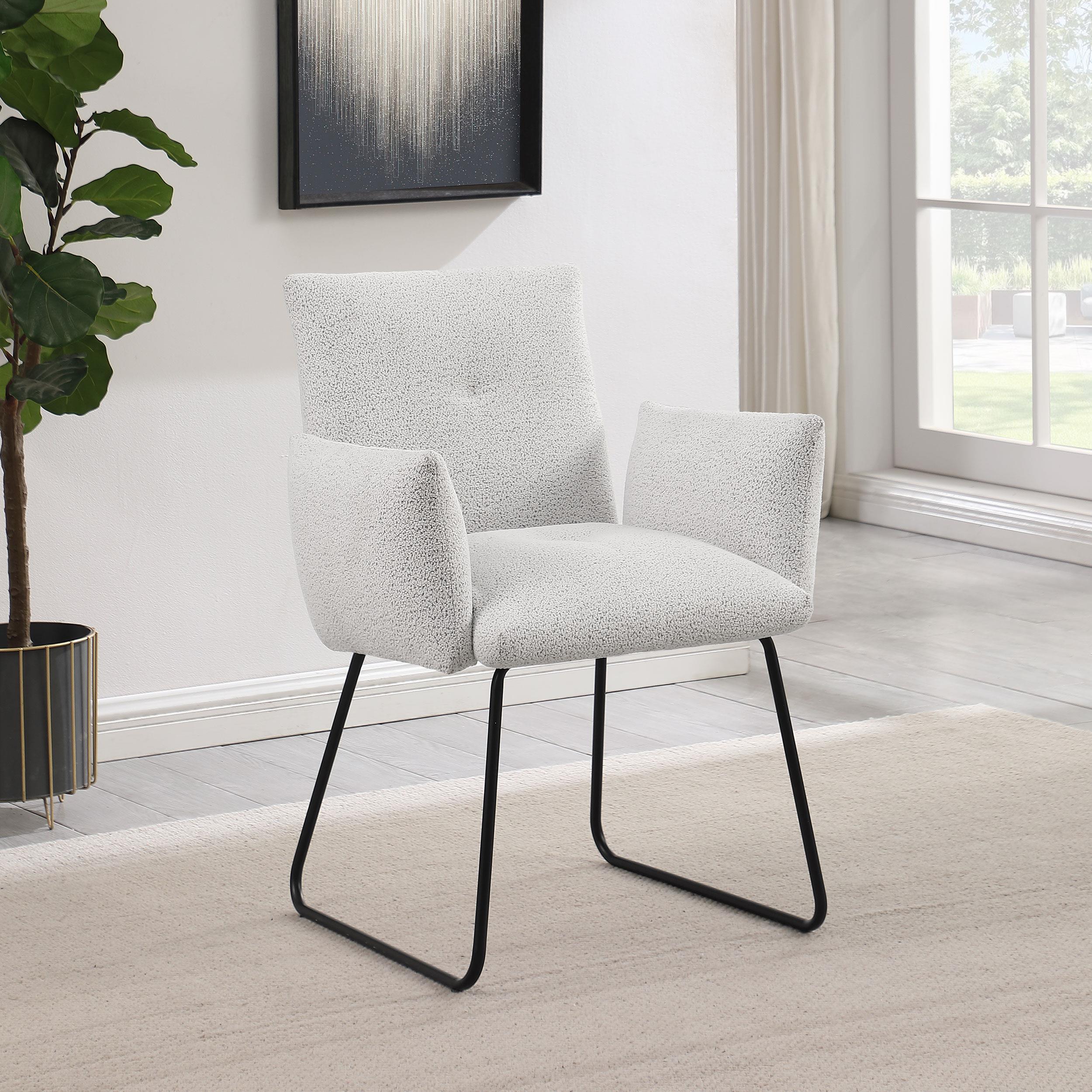 Ackland Upholstered Dining Side Chair Light Gray (Set of 2) - Image 2