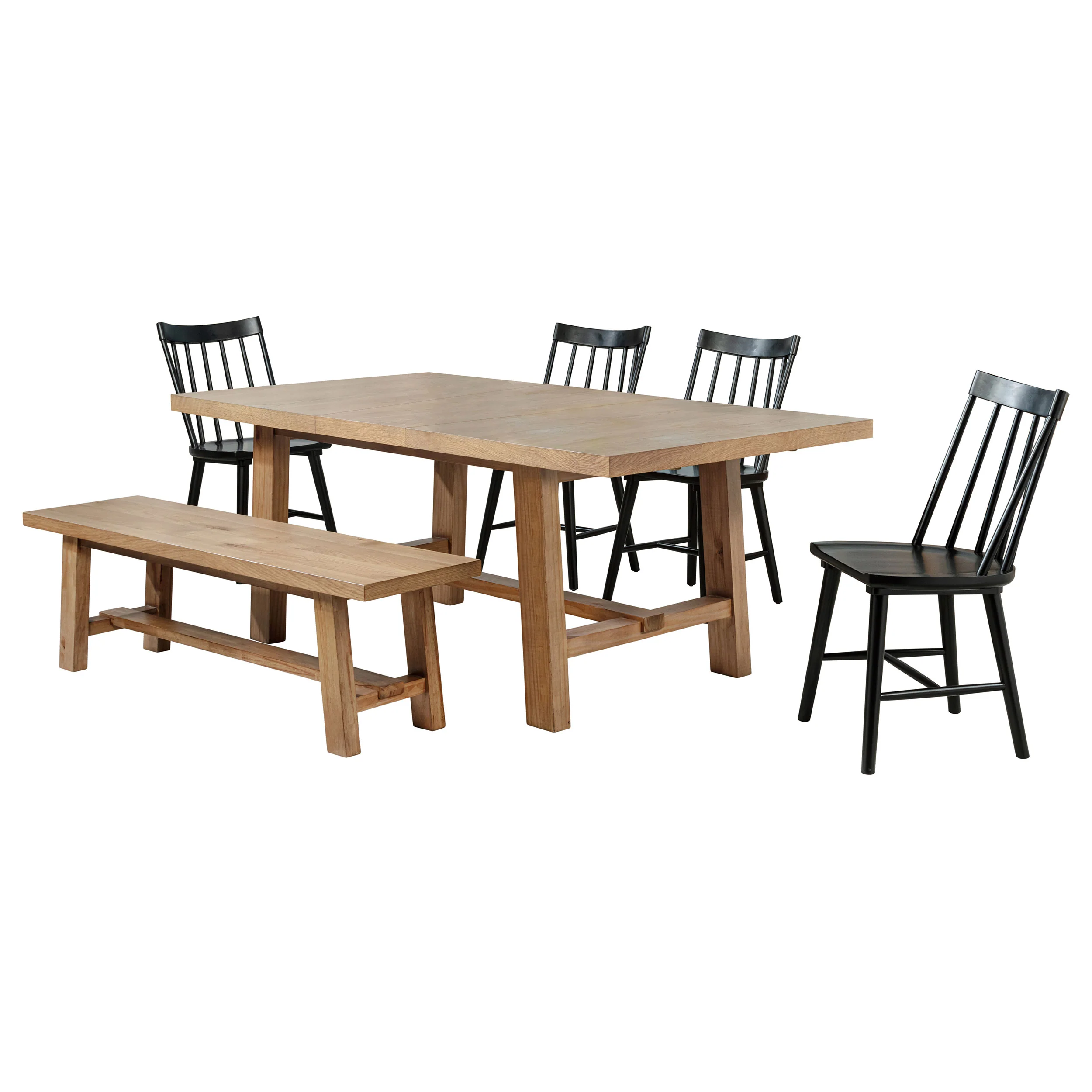 Middleton Brown Black Extension Leaf Dining Room Set - Image 3