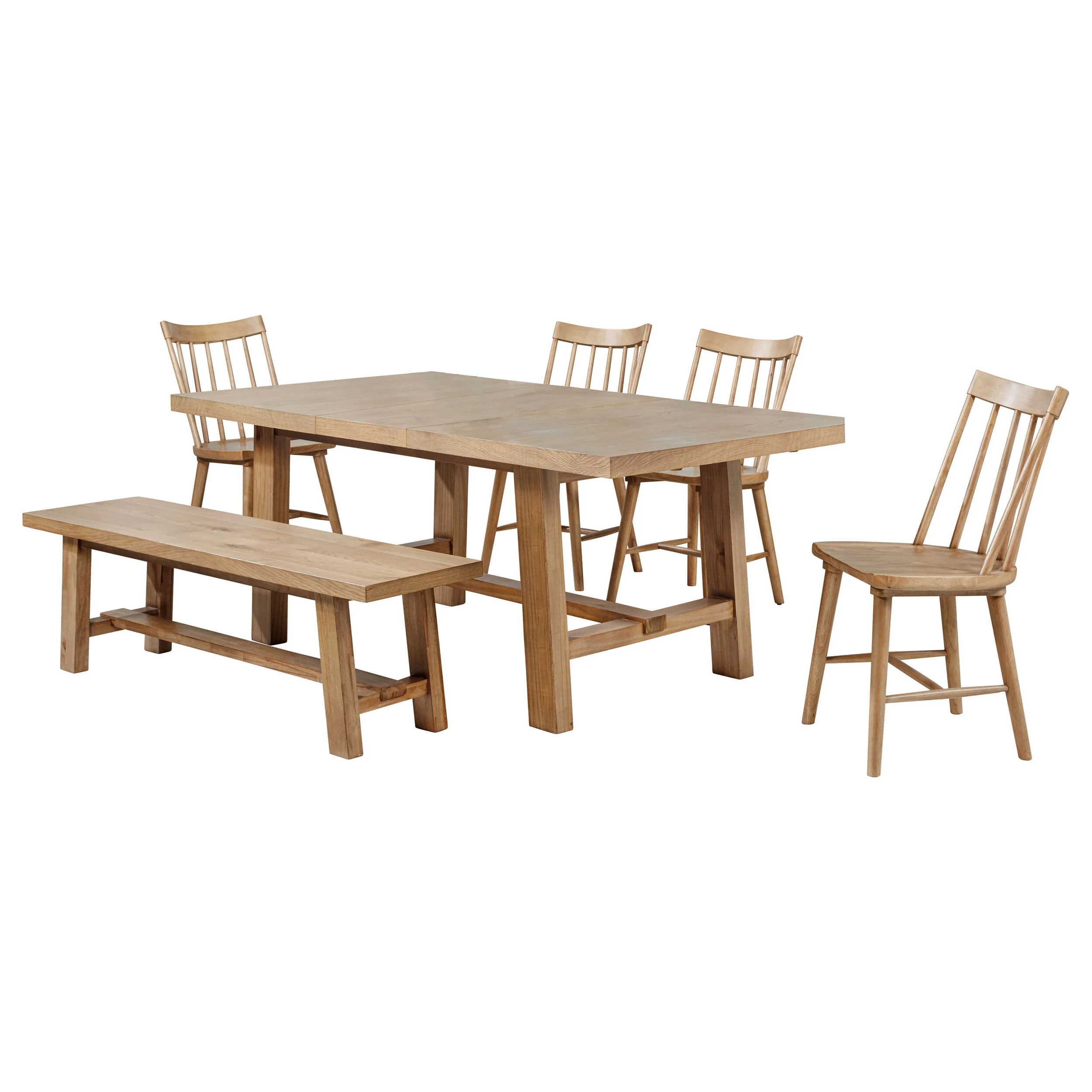 Middleton Natural Brown Extension Leaf Dining Room Set - Image 3