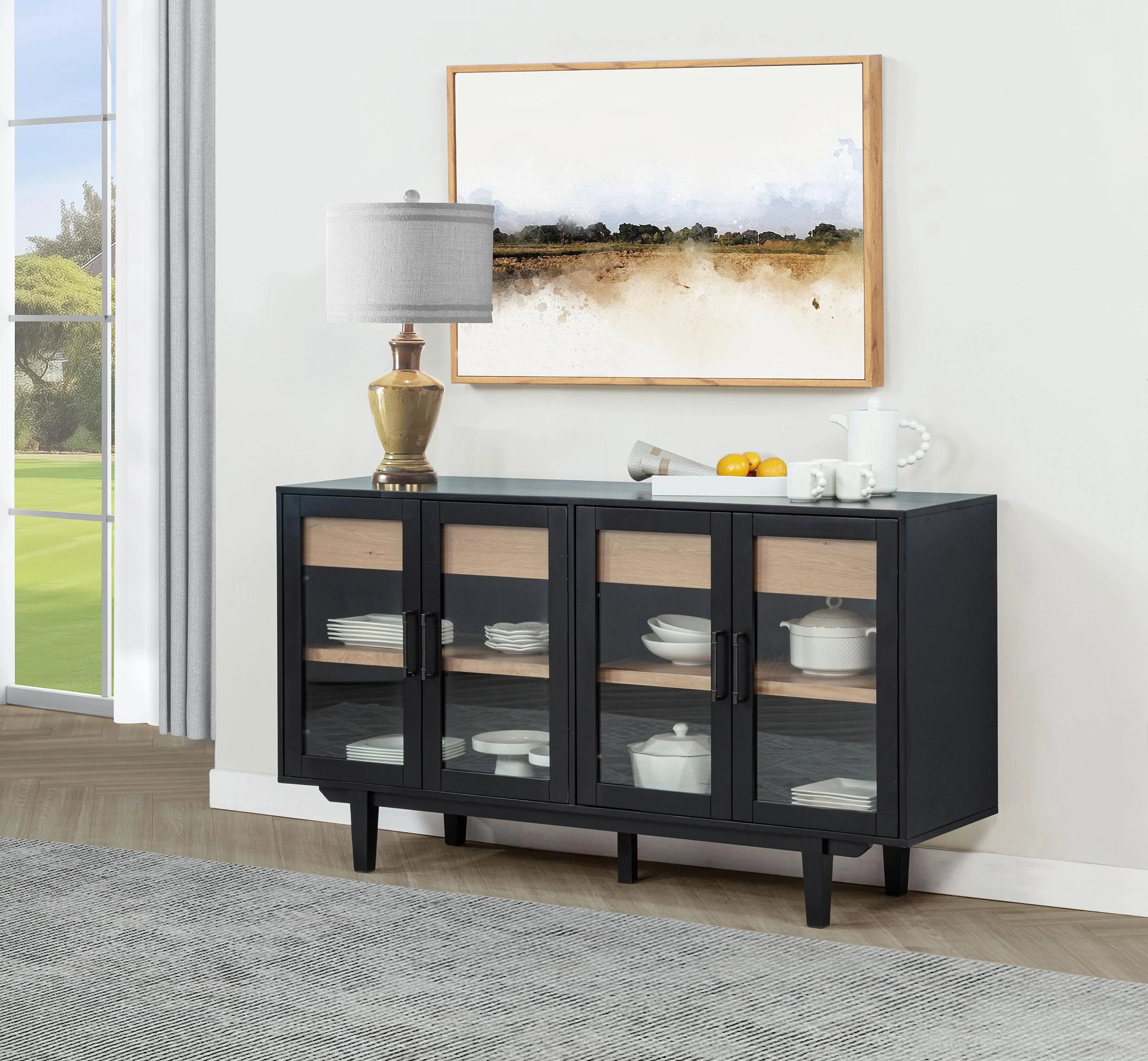 Middleton 4-door Sideboard Server with Dual Drawers Black - Image 2