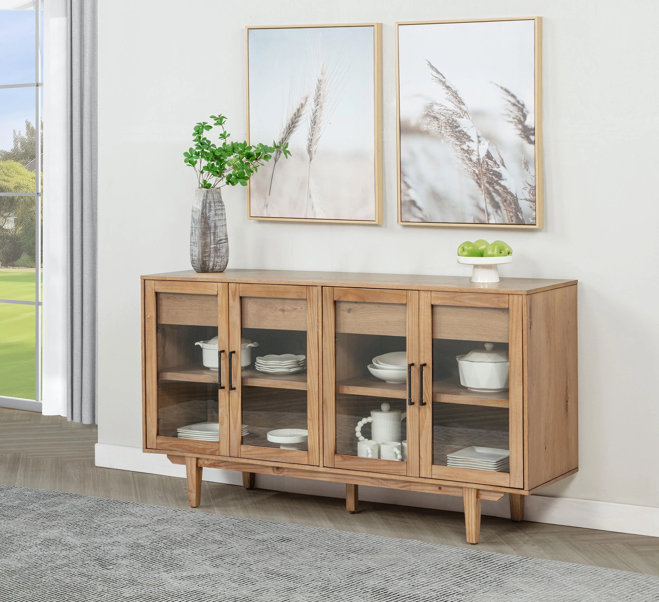 Middleton 4-door Sideboard Server with Dual Drawers Natural - Image 2