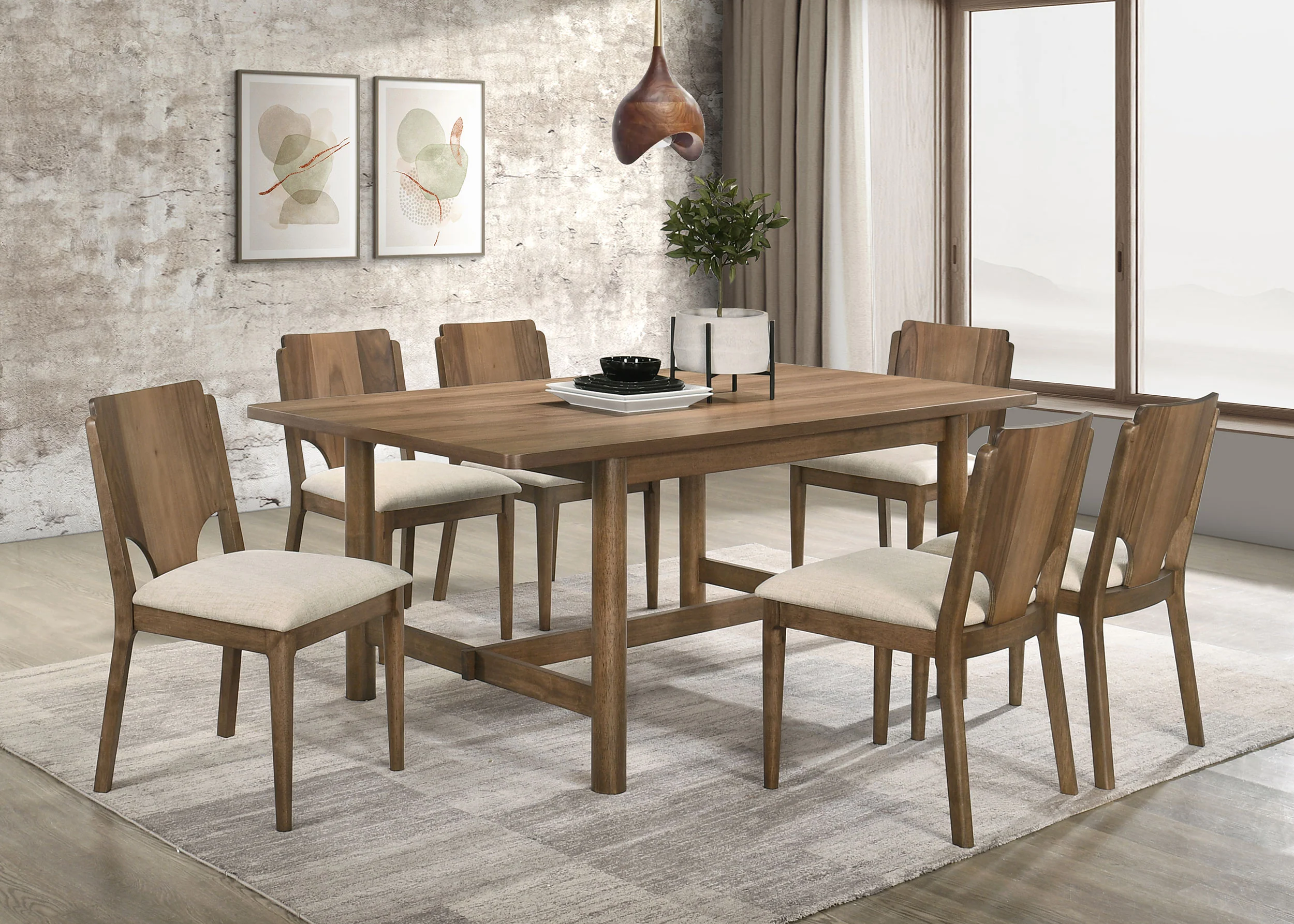 Crestmore Brown Rectangular Dining Room Set - Image 2