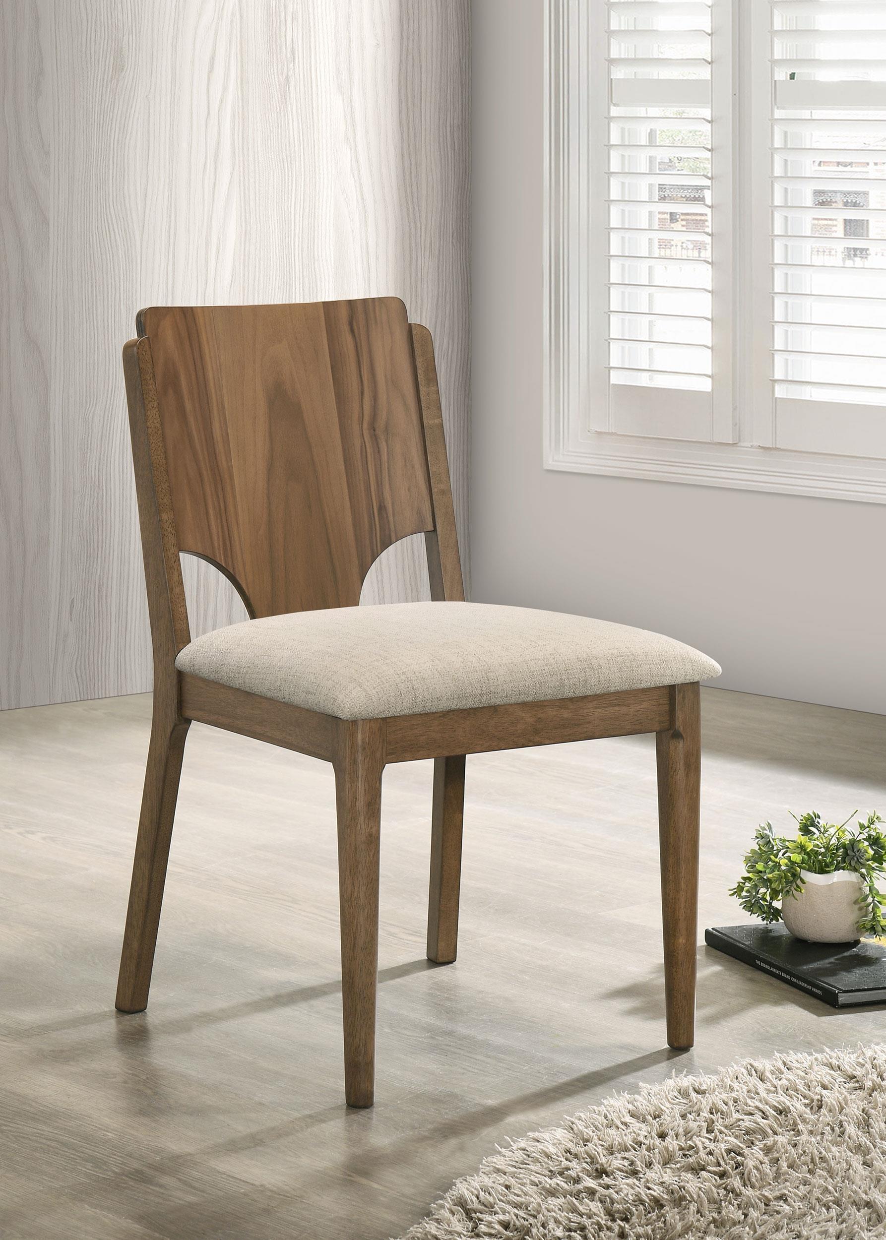 Biltmore Dining Chair Upholstered Seat Walnut (Set of 2) - Image 2