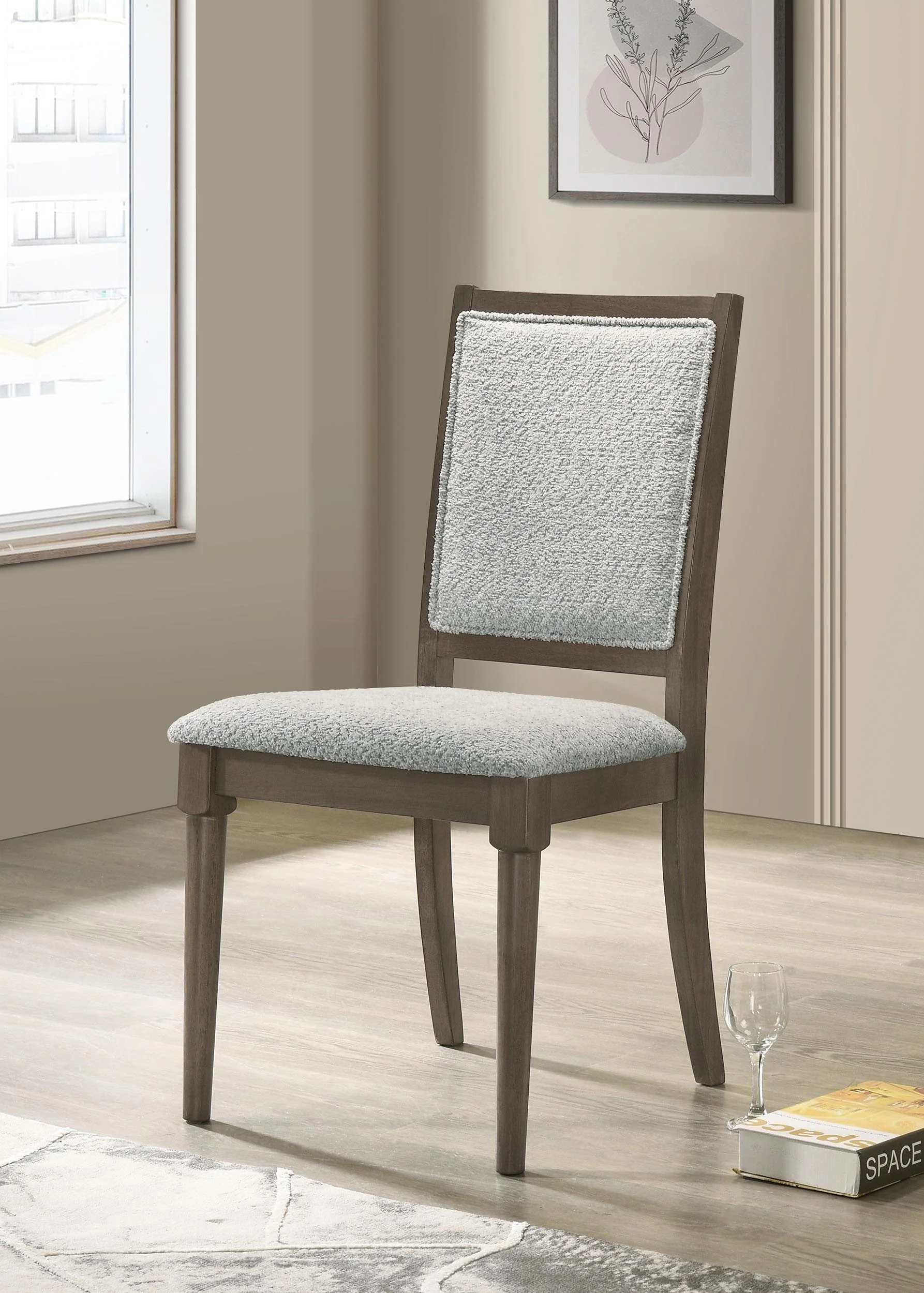 Onslow Upholstered Dining Side Chair Dark Brown (Set of 2) - Image 2