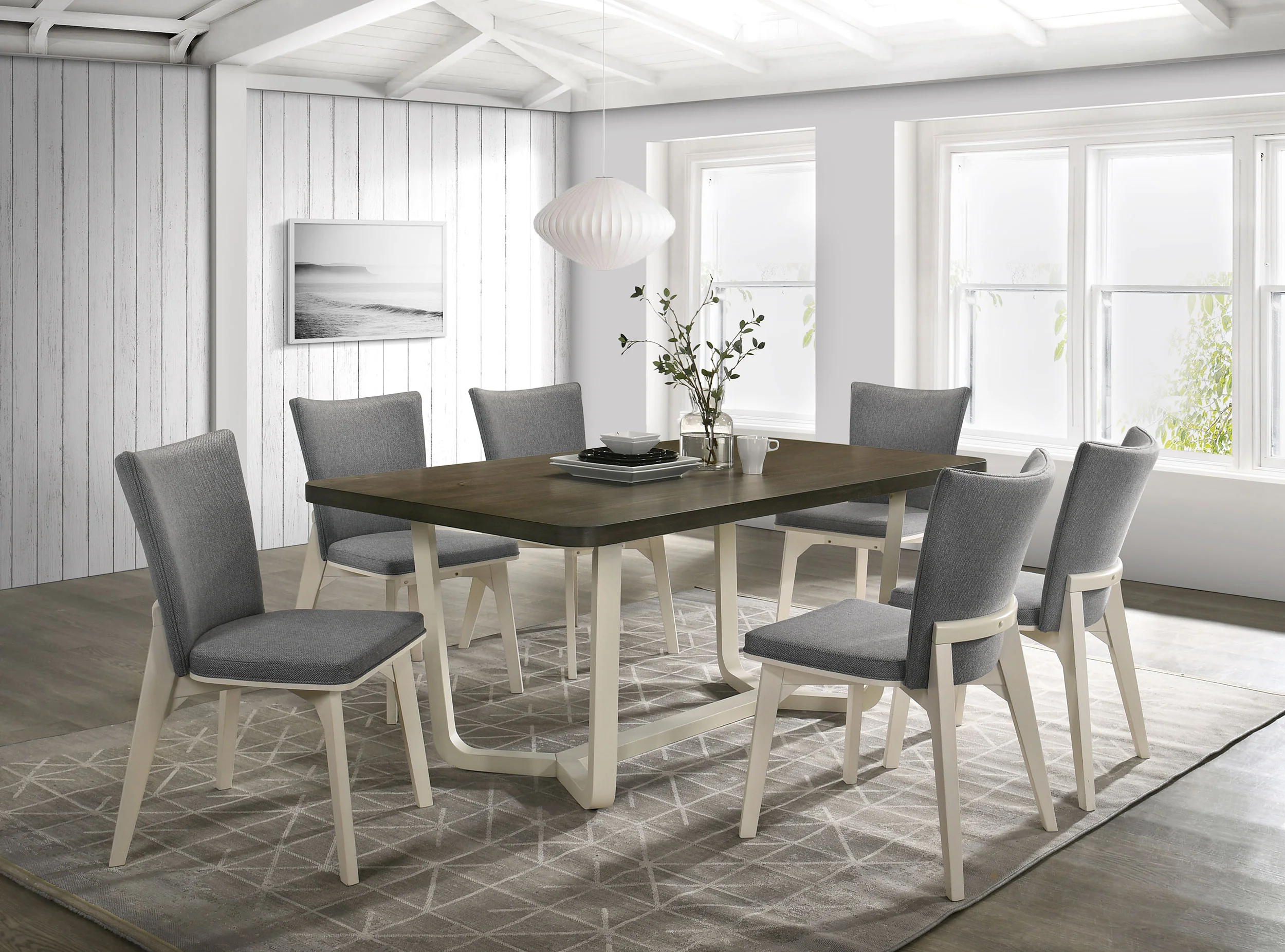 Biloxi Gray Brown 71-inch Rectangular Dining Set - Image 2