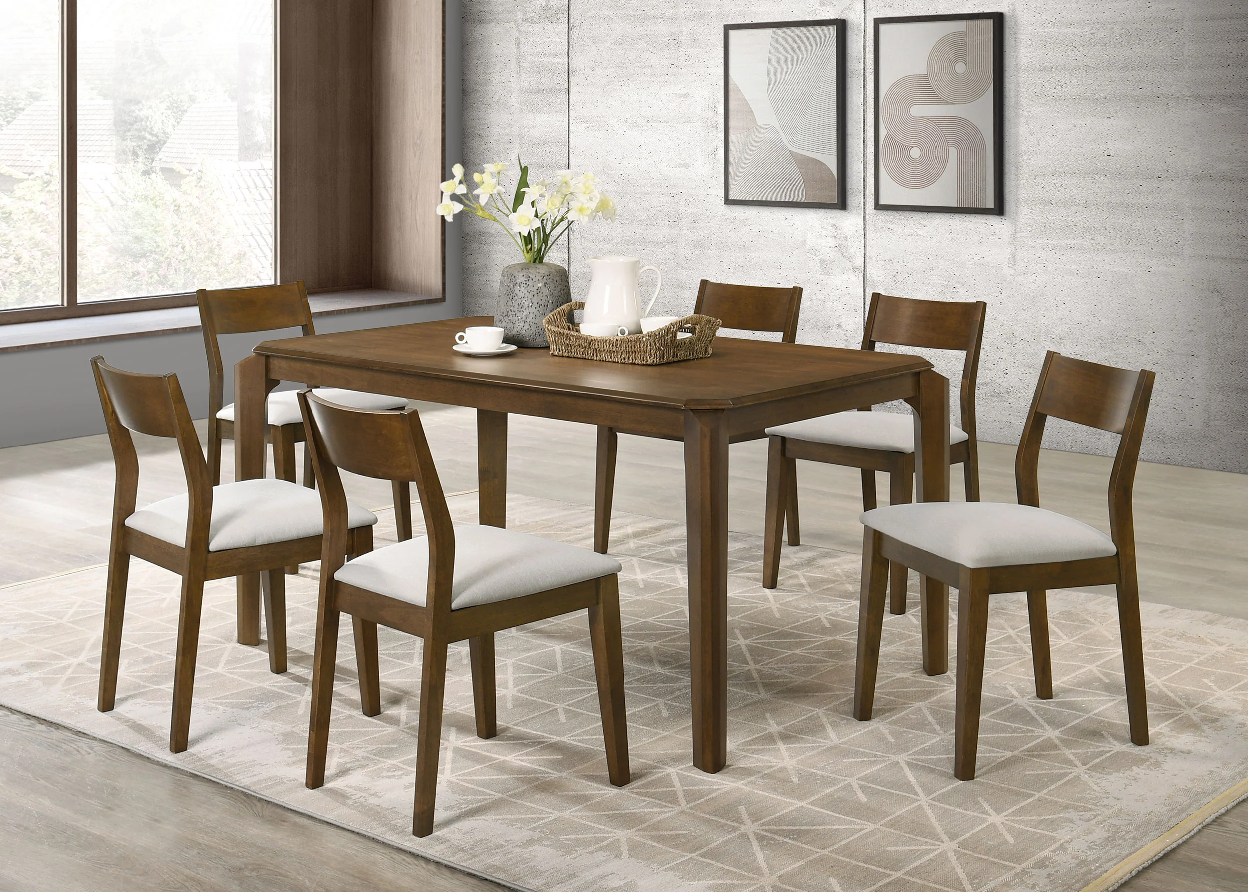 Almonte Dark Brown 59-inch Rectangular Dining Set - Image 2