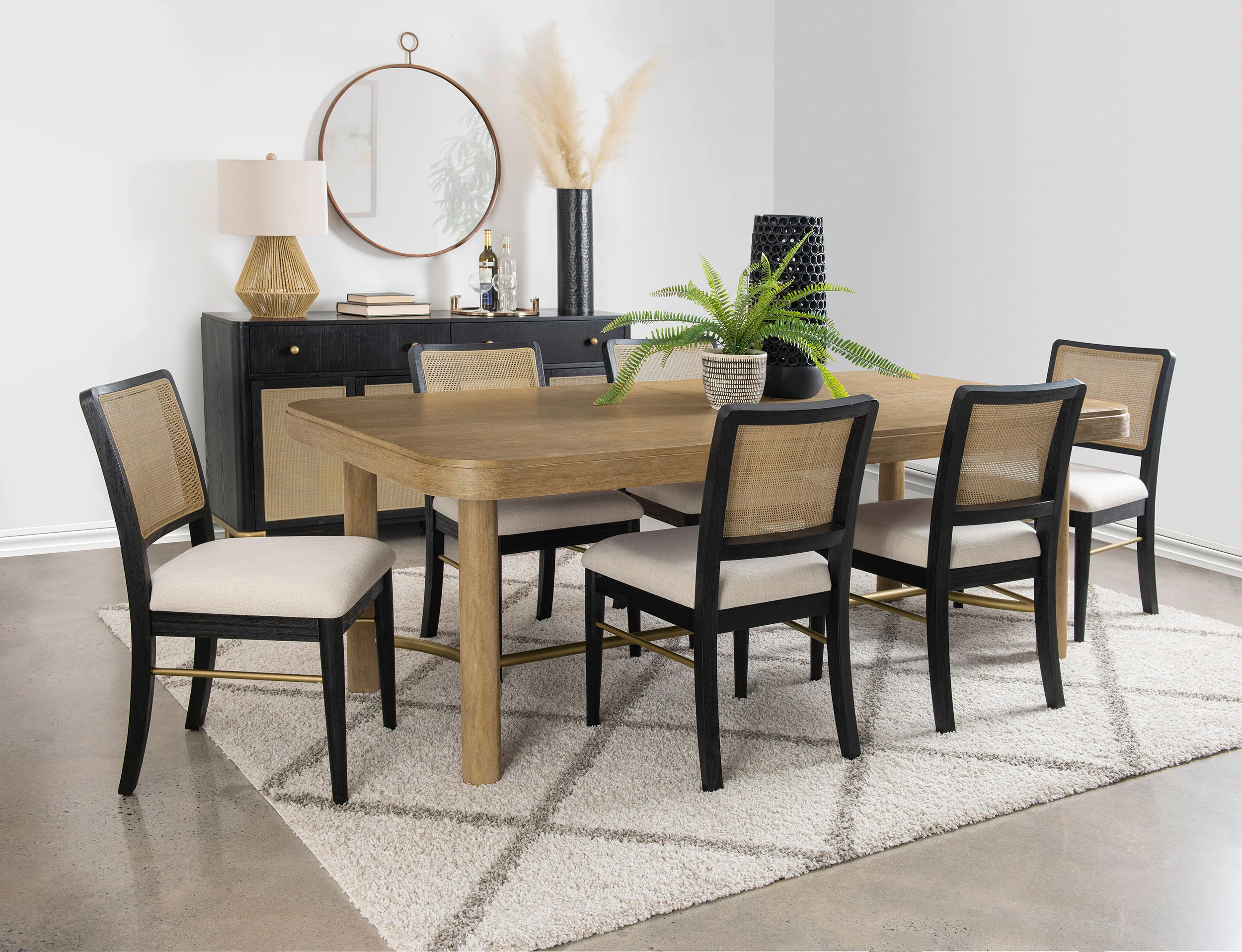 Arini Sand Wash Black Extension Leaf Dining Room Set - Image 2