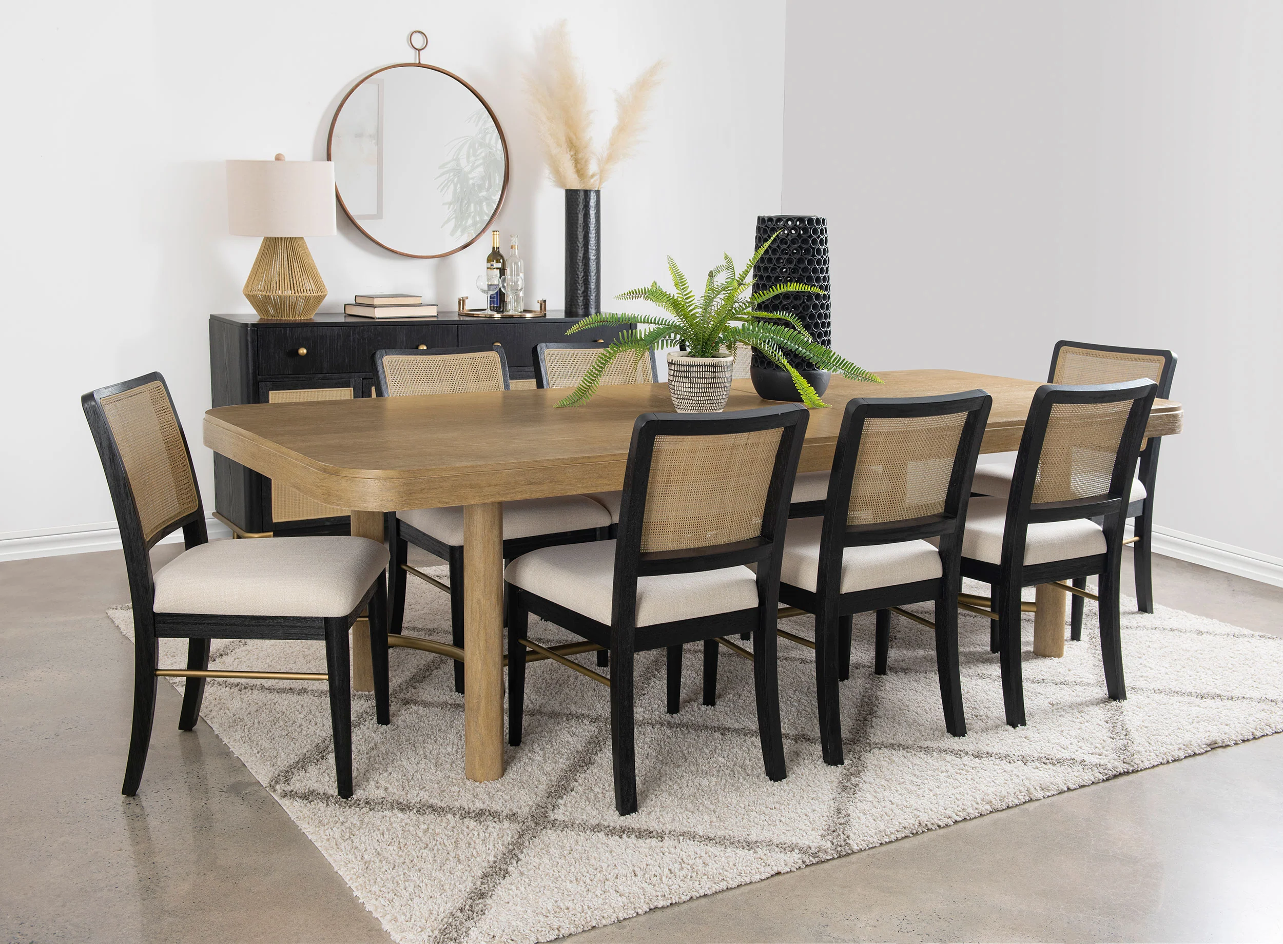 Arini Sand Wash Black Extension Leaf Dining Room Set - Image 3