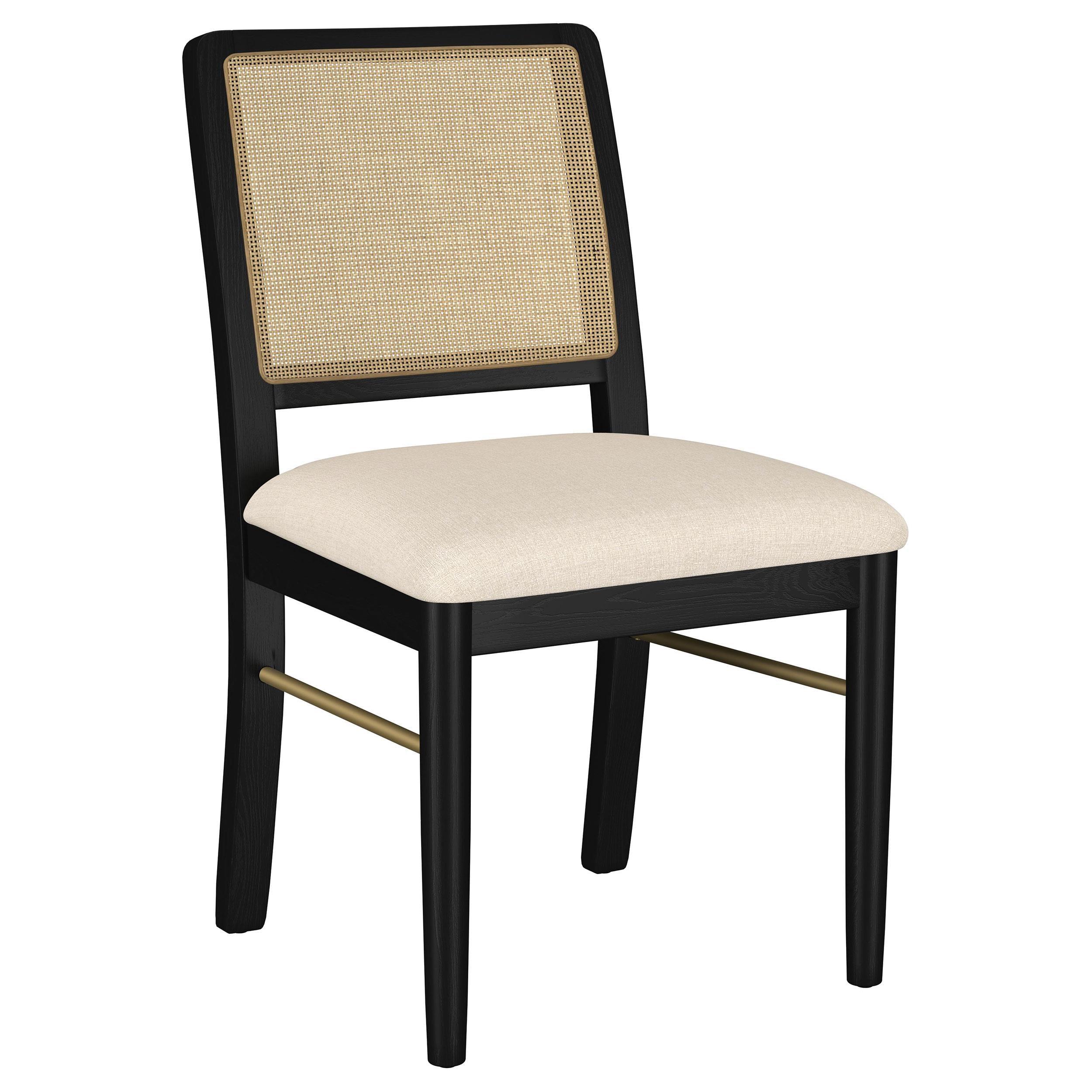 Arini Rattan Cane Dining Side Chair Black (Set of 2) - Image 2