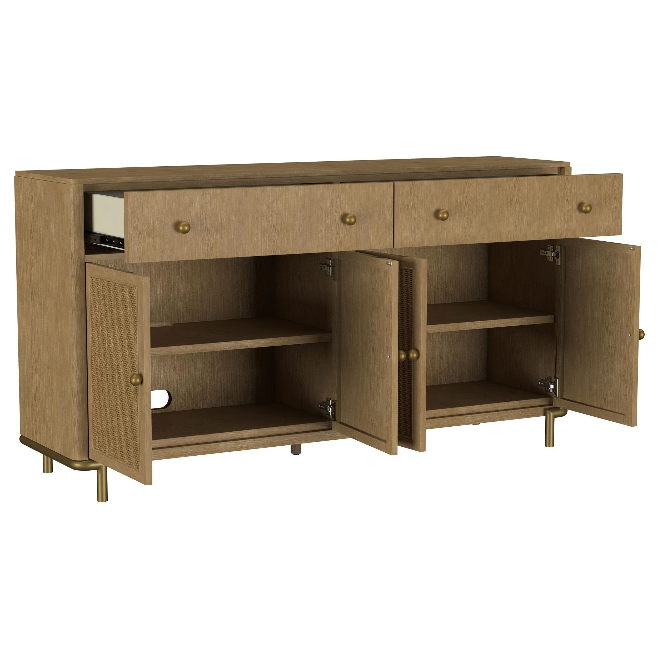 Arini 2-drawer Cane Door Dining Sideboard Server Sand Wash - Image 3