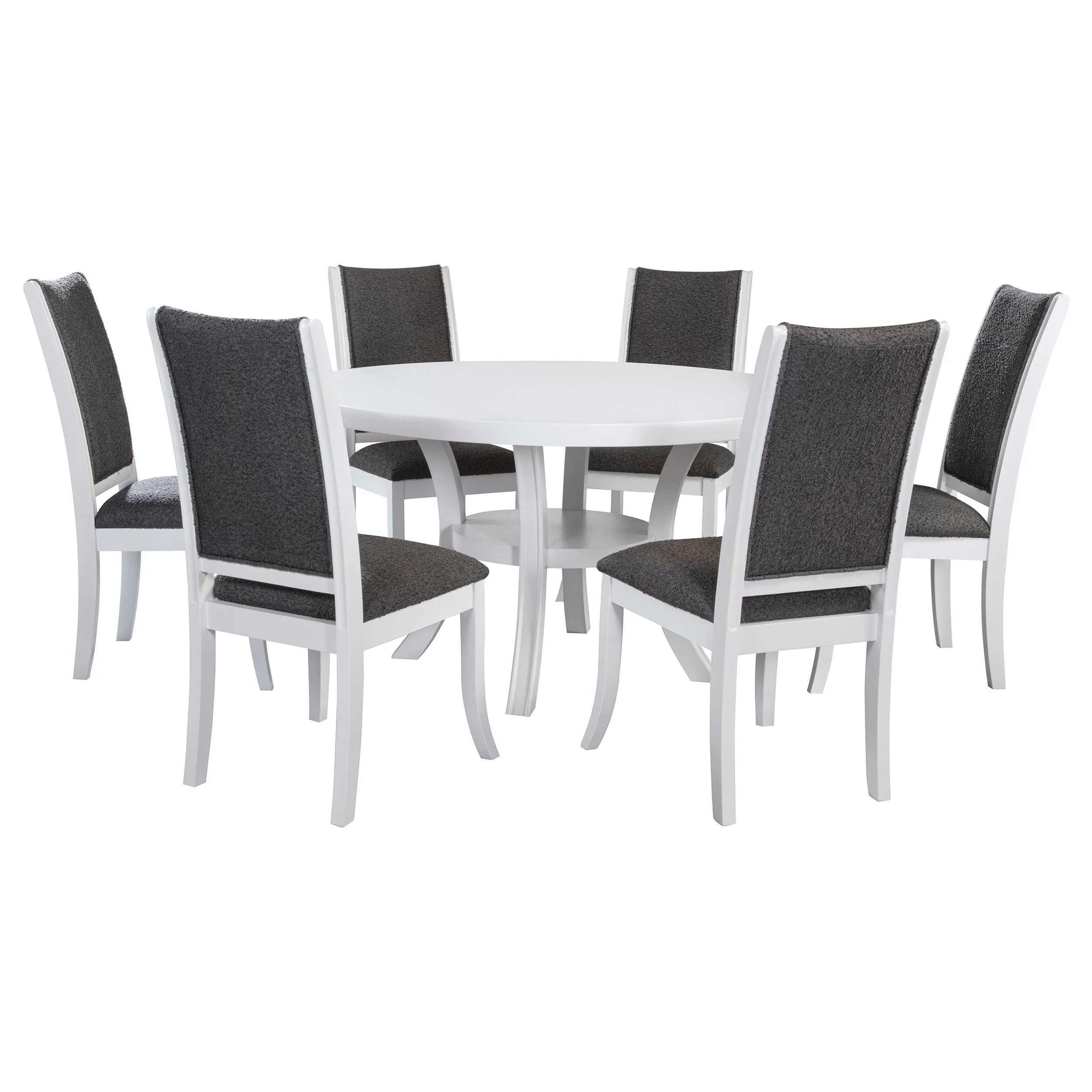 Judd Pearl White 54-inch Round Wood Dining Room Set - Image 3