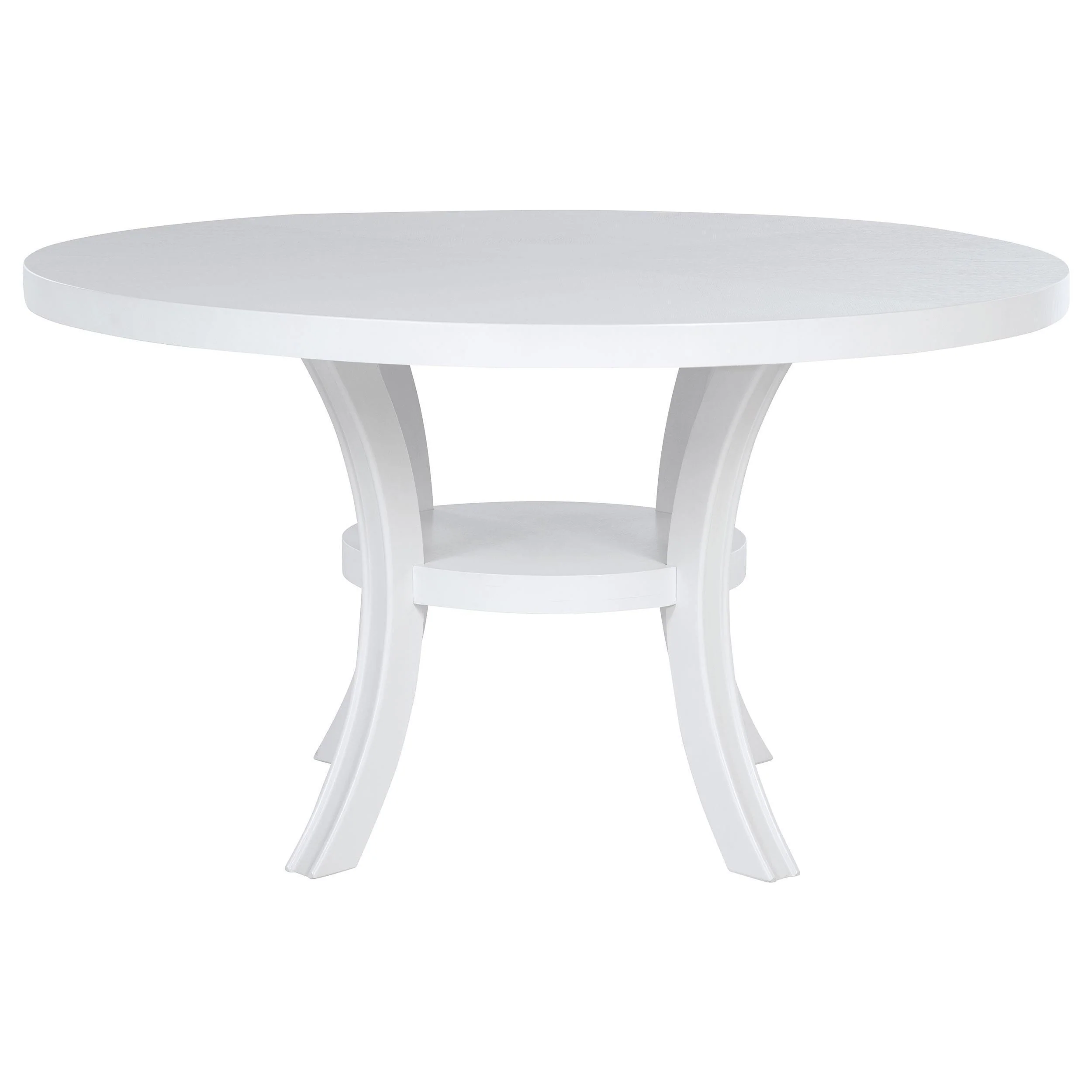 Judd 54-inch Round Dining Wood Table with Shelf Pearl White - Image 3