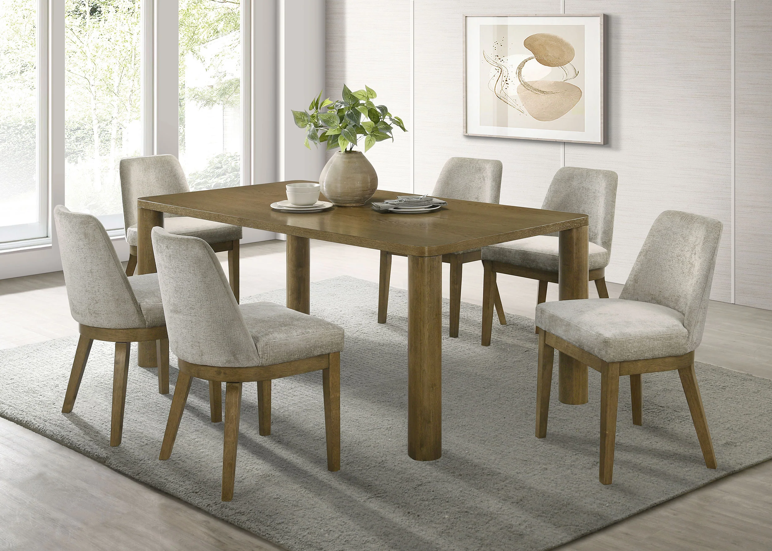 Castlewood Brown Oak 71-inch Rectangular Dining Room Set - Image 2