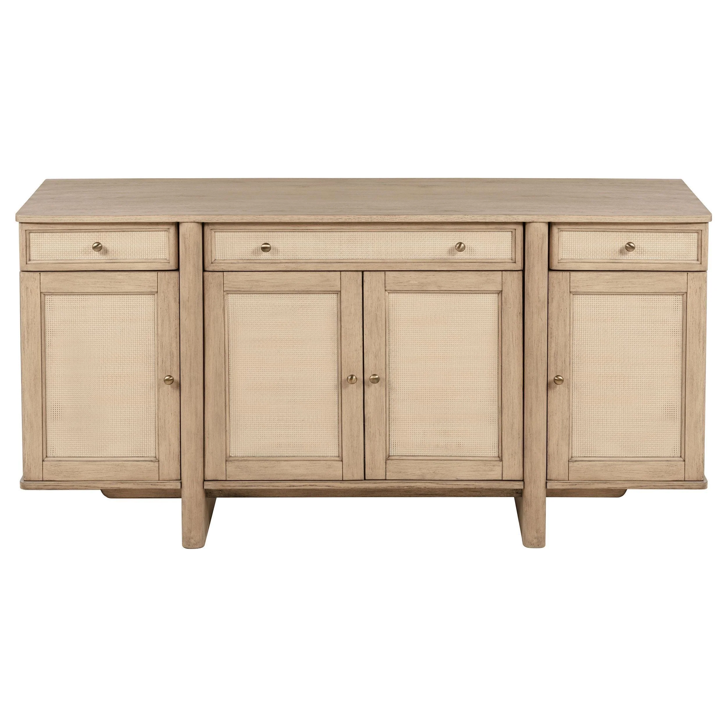 Kailani 4-door Cane Sideboard Buffet Cabinet Beige Oak - Image 3