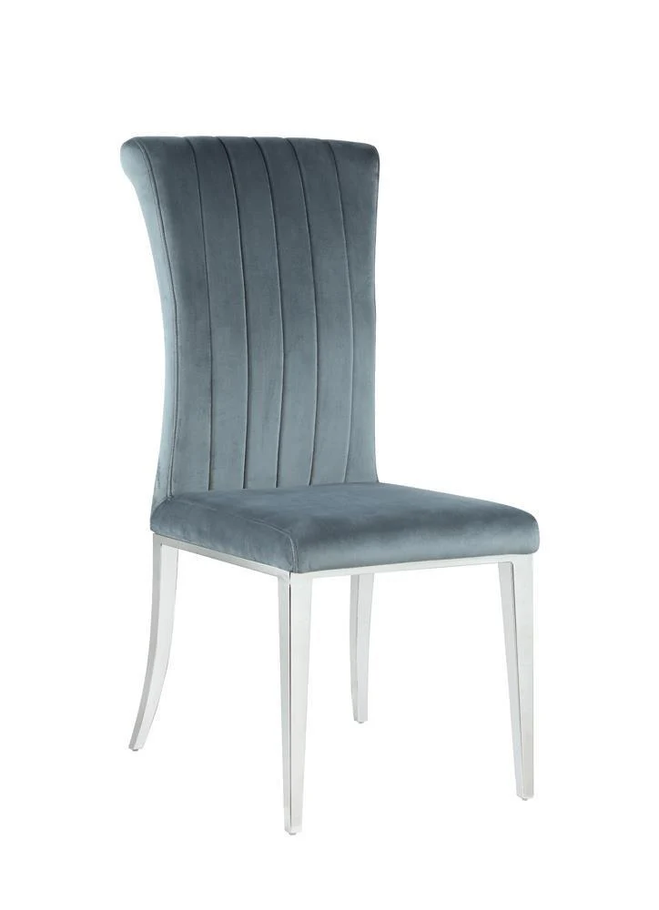 Beaufort Upholstered Curved Back Side Chairs Dark Gray (Set of 2) - Image 2