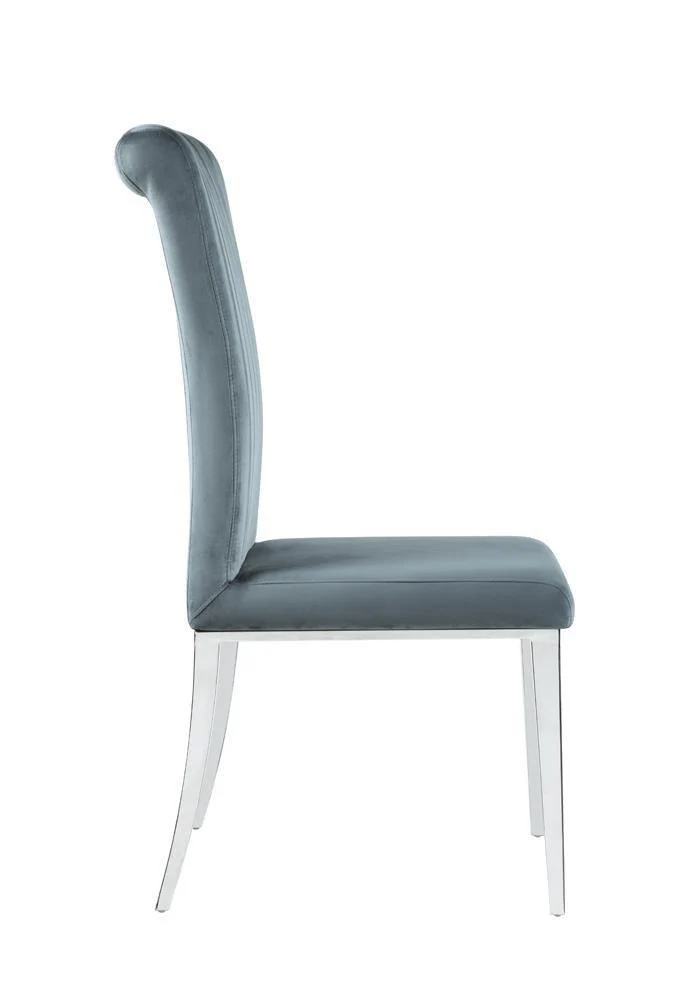 Beaufort Upholstered Curved Back Side Chairs Dark Gray (Set of 2) - Image 3