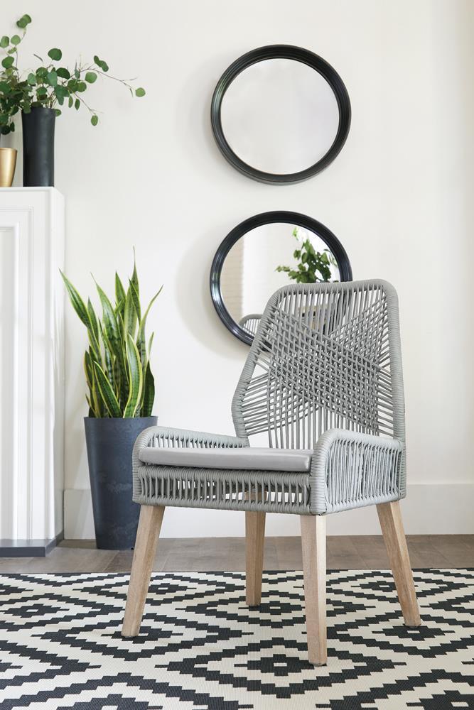 Nakia Woven Back Side Chairs Gray (Set of 2) - Image 1