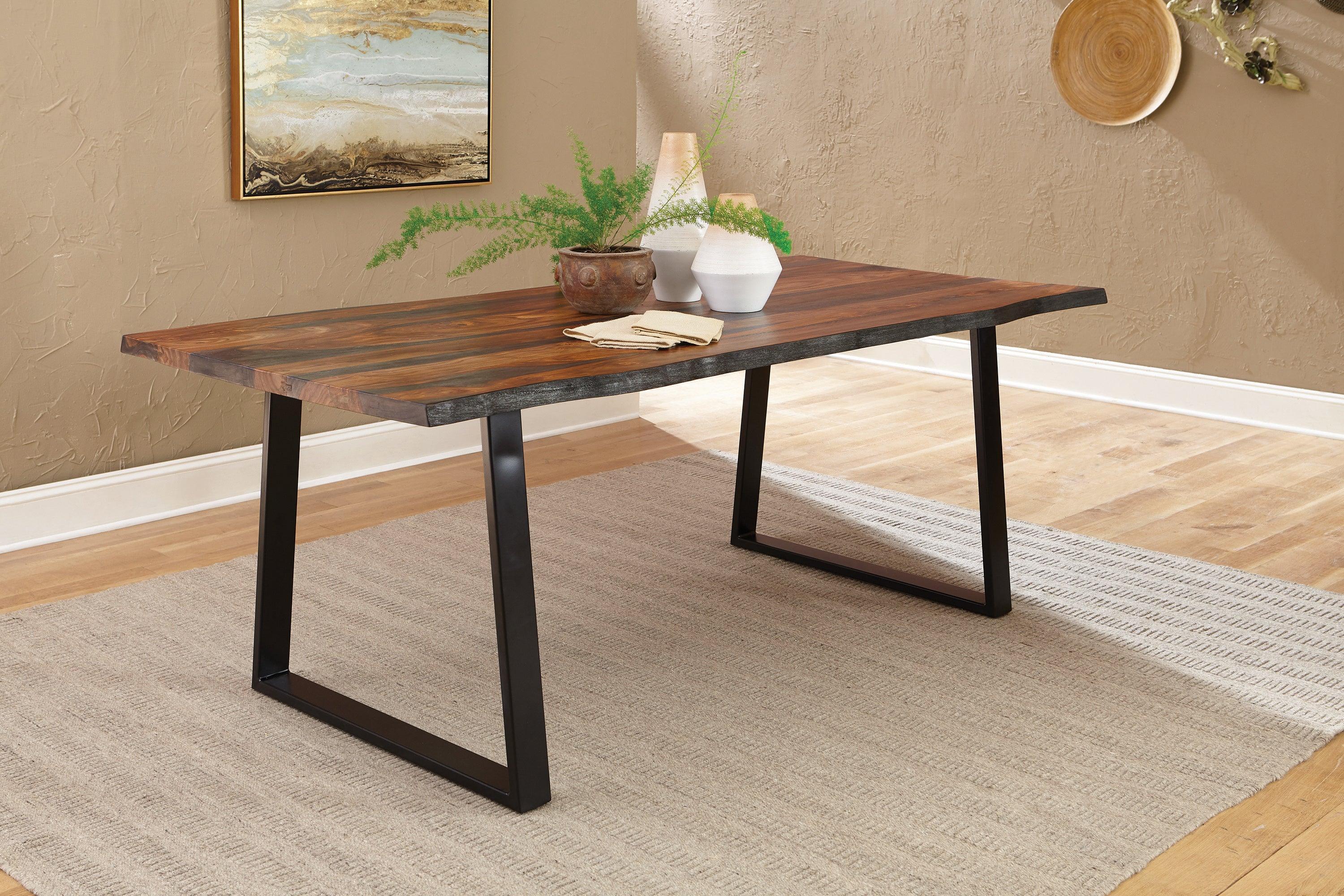 Ditman Live Edge Dining Bench Gray Sheesham Black - Image 2