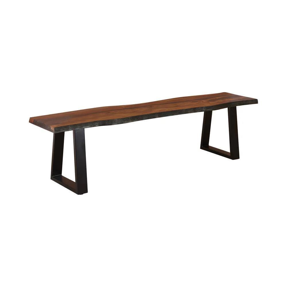 Ditman Live Edge Dining Bench Gray Sheesham Black - Image 3