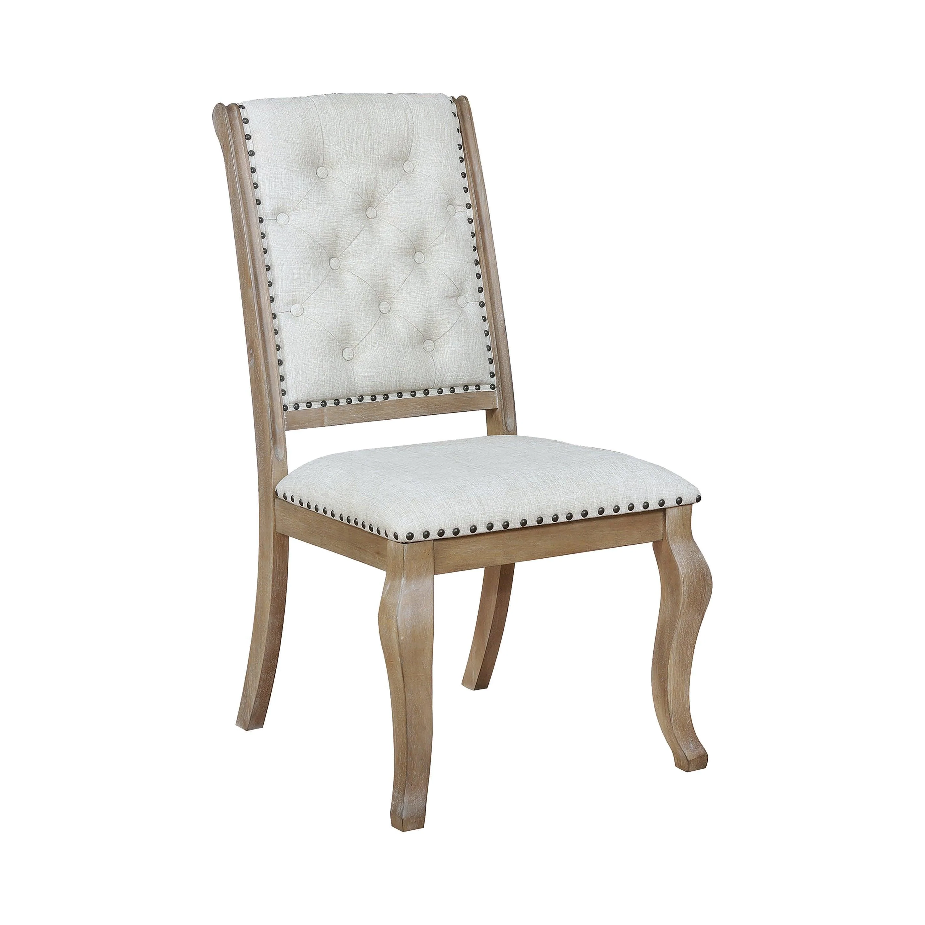 Brockway Cove Tufted Side Chairs Cream Barley Brown (Set of 2) - Image 3