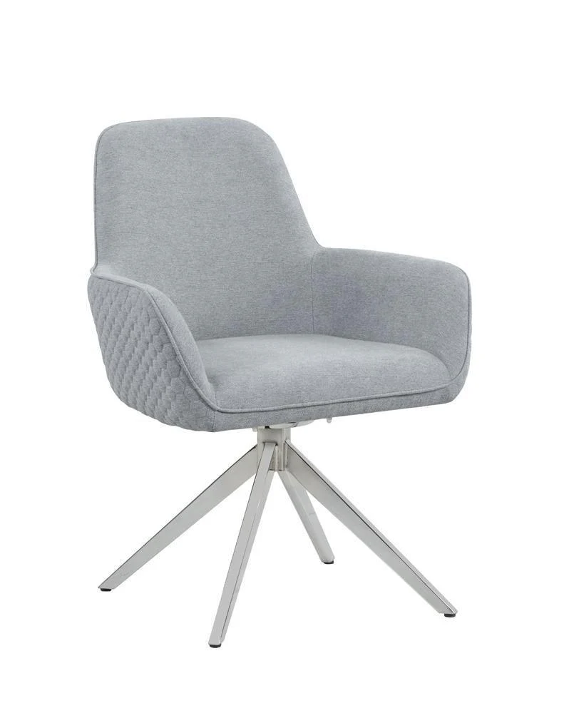 Abby Flare Arm Side Chair Light Gray Chrome