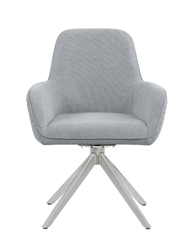 Abby Flare Arm Side Chair Light Gray Chrome - Image 2