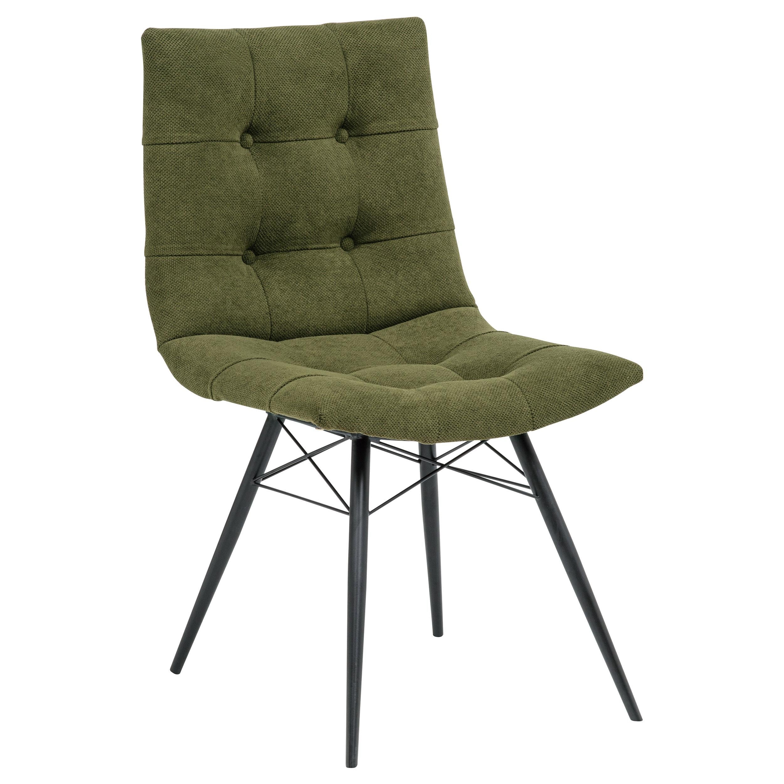 Aiken Fabric Upholstered Dining Side Chair Saddle Forest Green (Set of 4) - Image 3