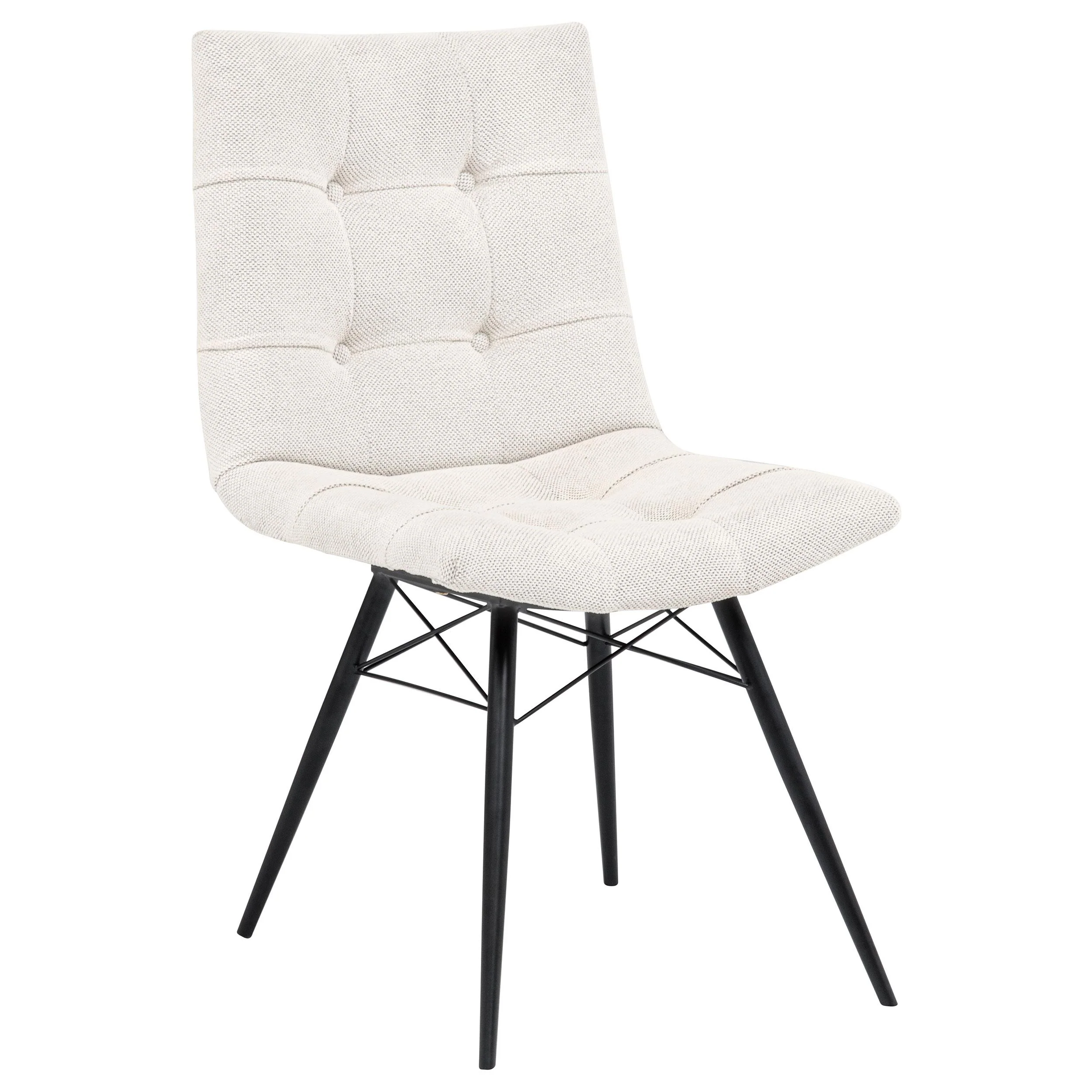 Aiken Fabric Upholstered Dining Side Chair Saddle Stone White (Set of 4) - Image 3