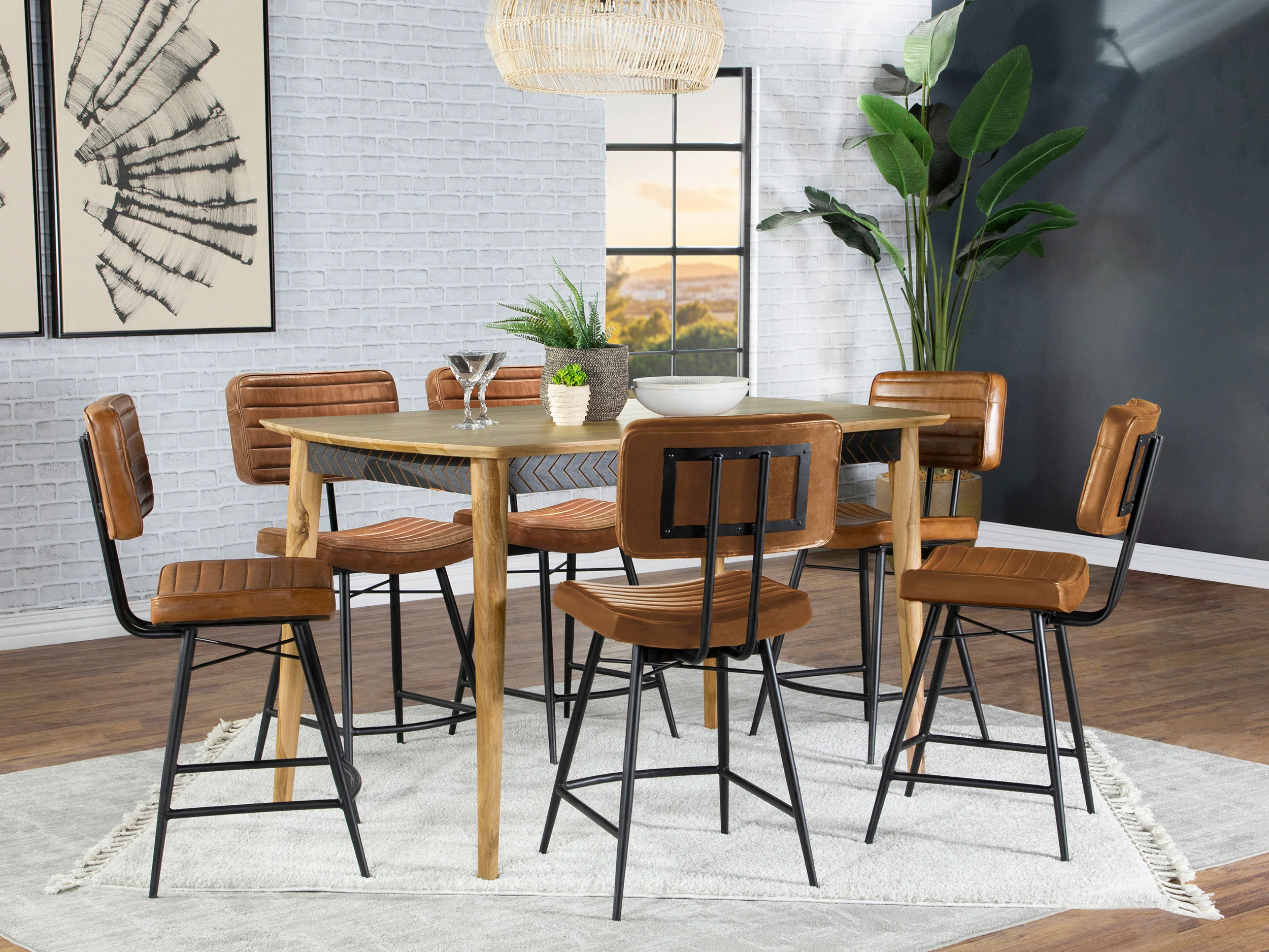 Partridge Sheesham Camel Counter Height Set - Image 2