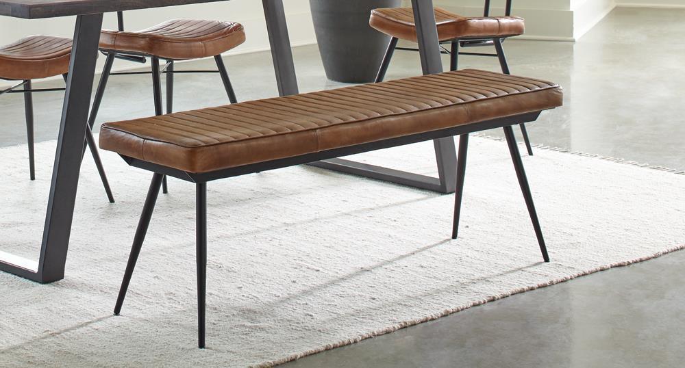 Misty Cushion Side Bench Camel Black