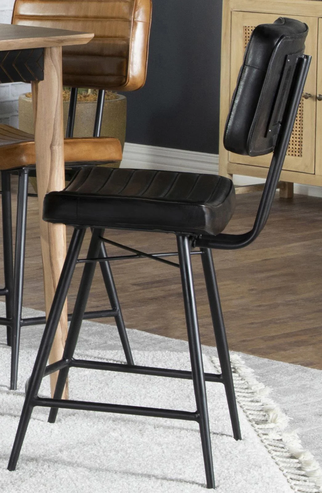 Partridge Upholstered Counter Height Stools With Footrest (Set of 2) - Image 1